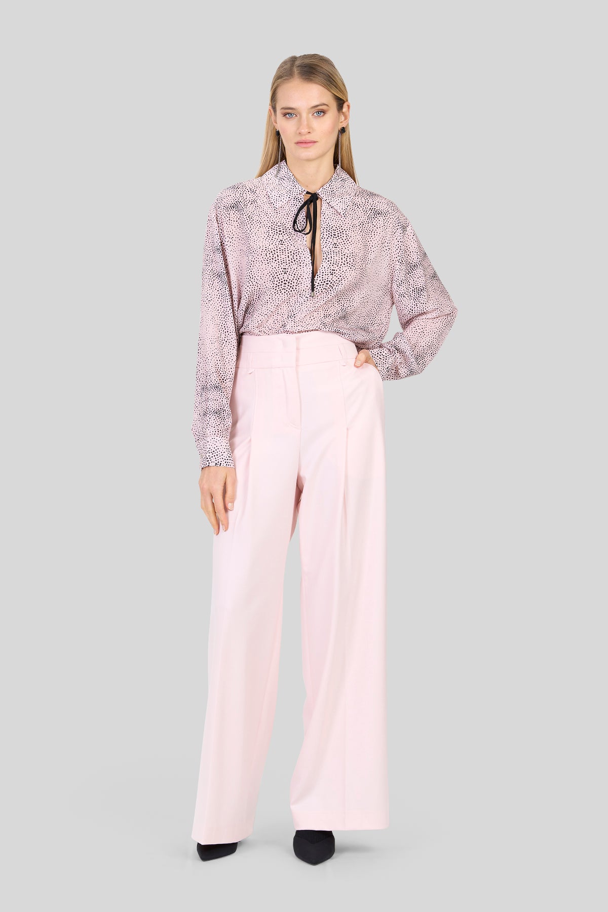Blusa in crepe de chine fantasia