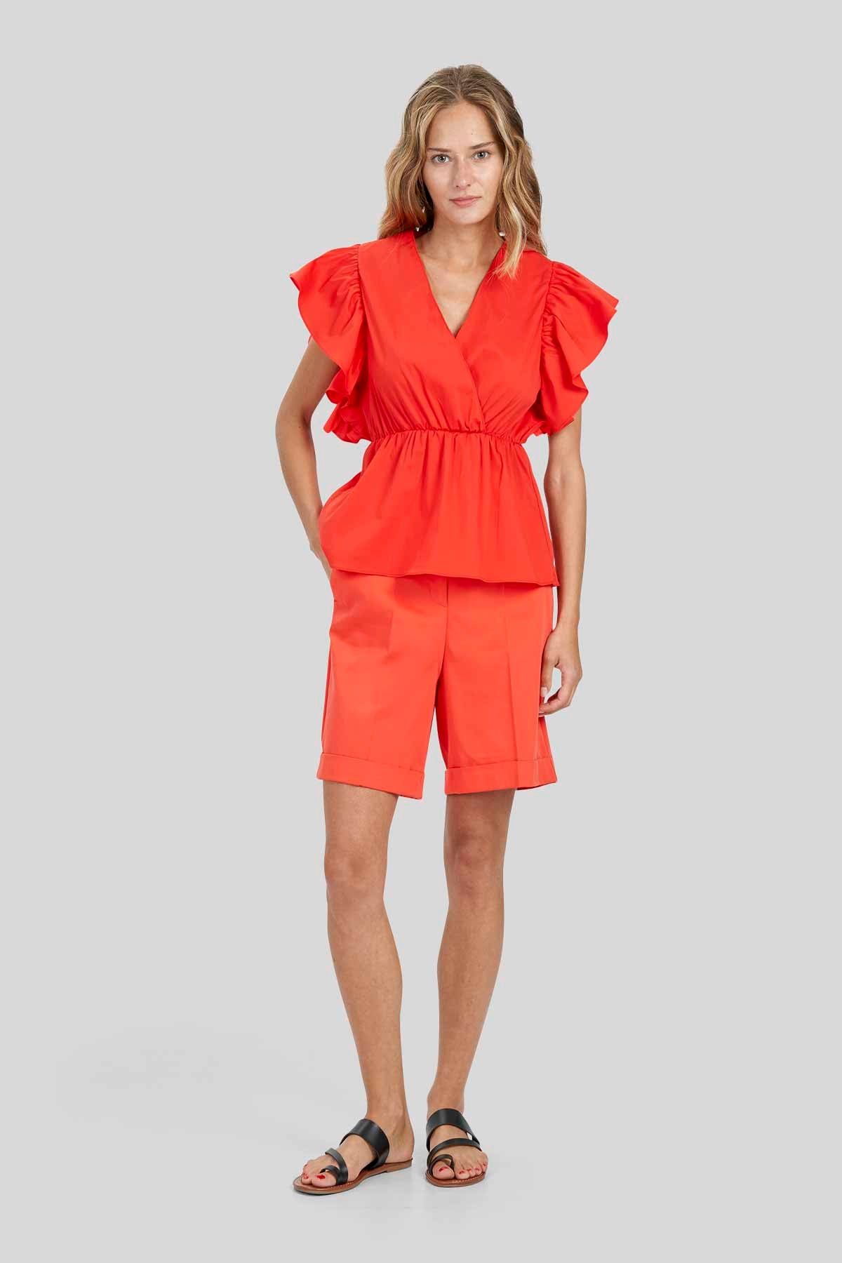 Blusa in Popeline Stretch