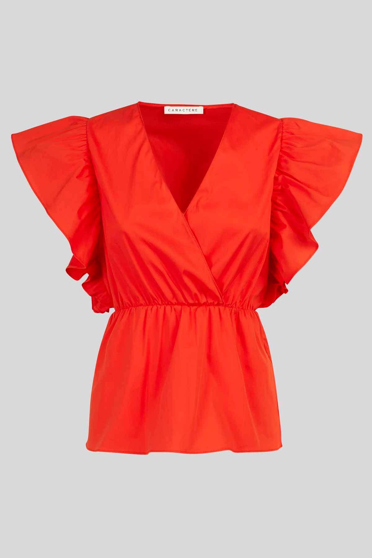 Blusa in Popeline Stretch
