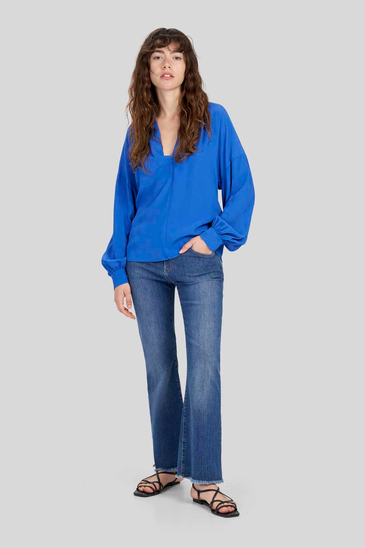 Blusa in Crepe de Chine