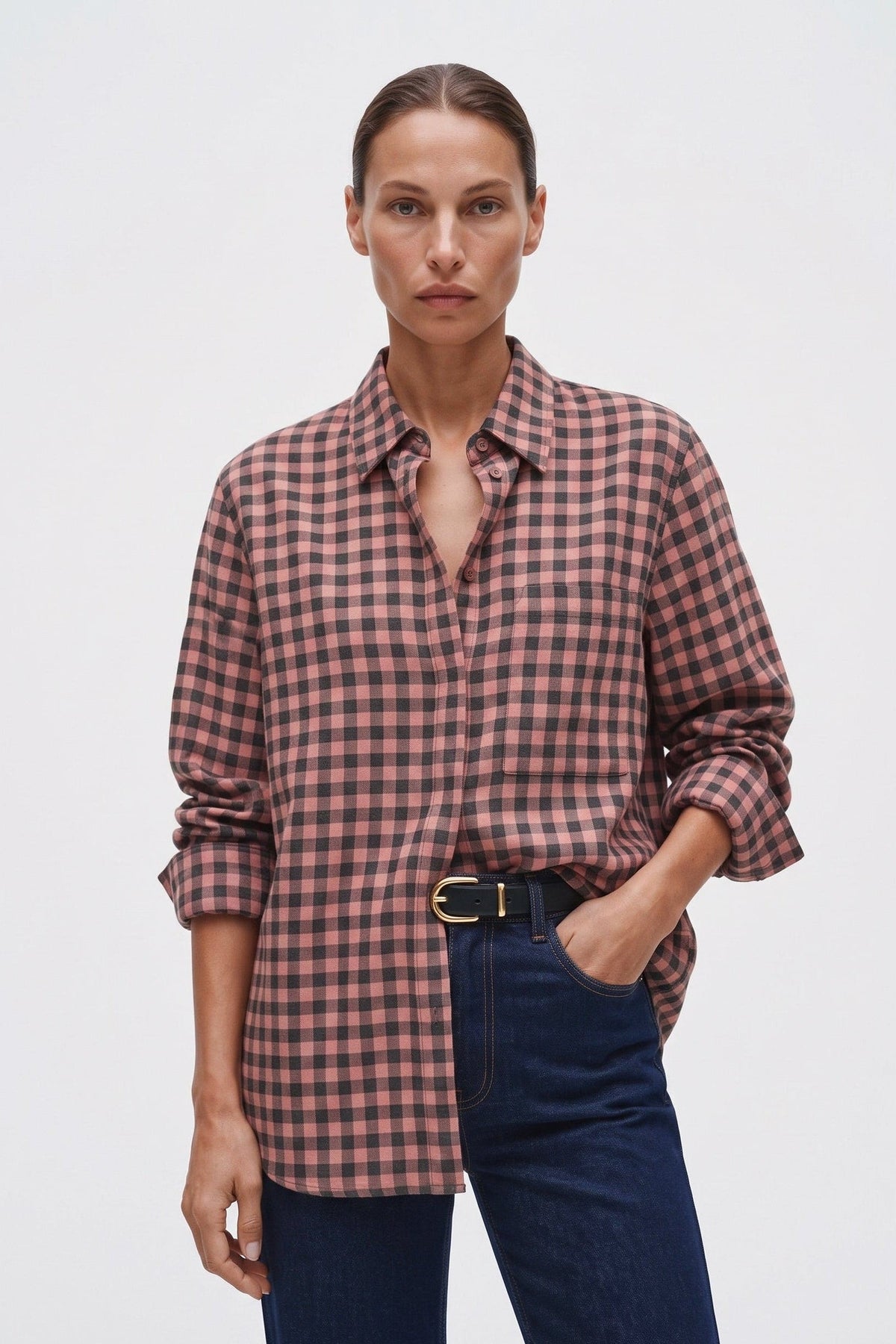 Camicia Check Oversize Con Taschino