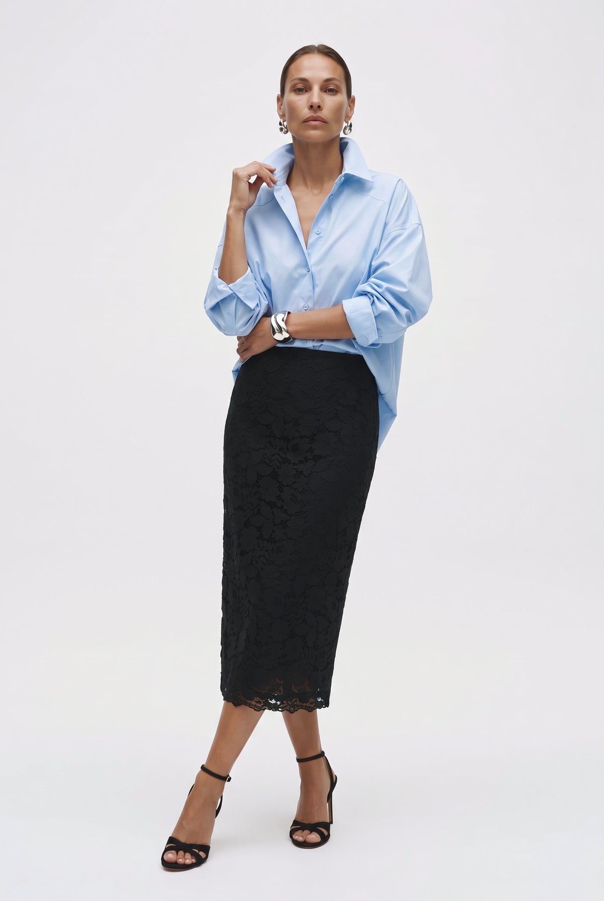 Camicia Oversize in Cotone con Manica Raglan