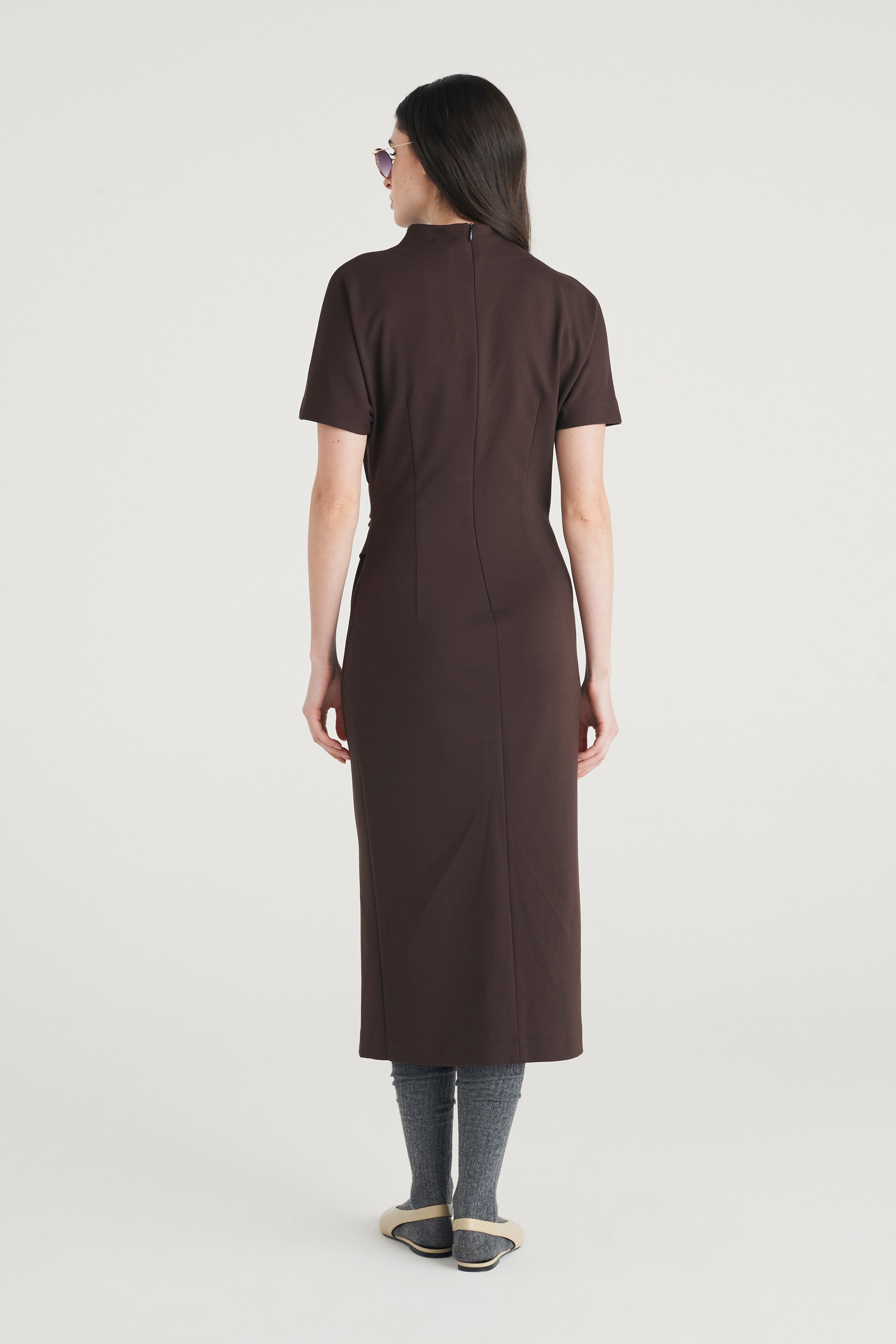 Abito longuette con spacco