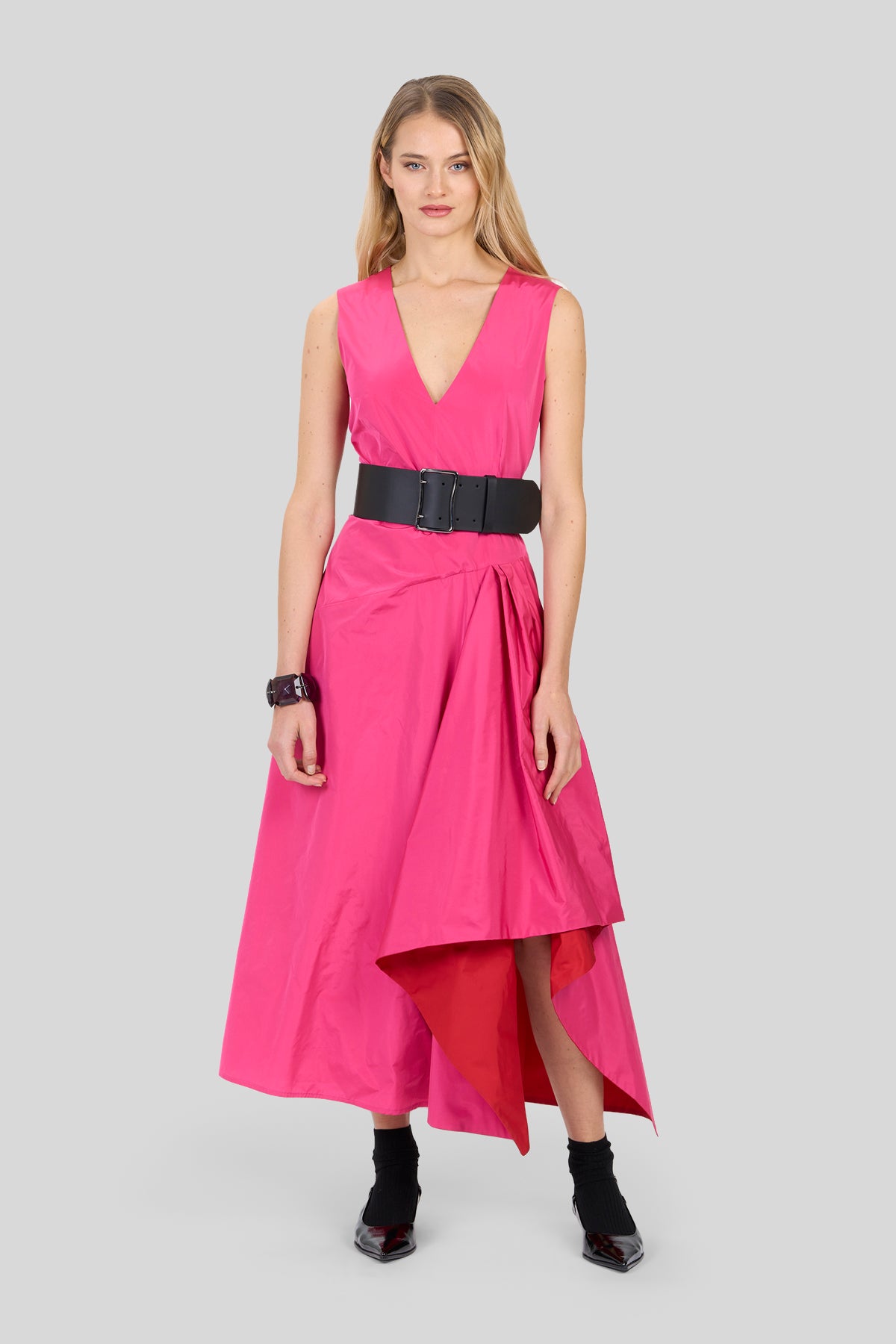 Abito lungo in taffeta