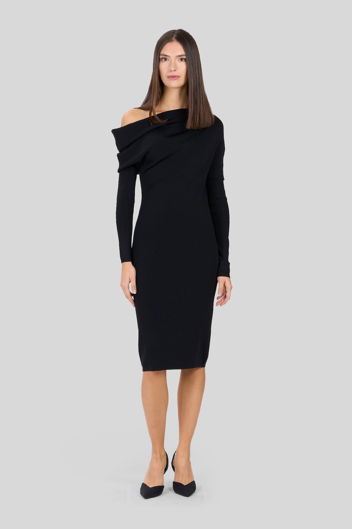 Abito in maglia con drappeggio