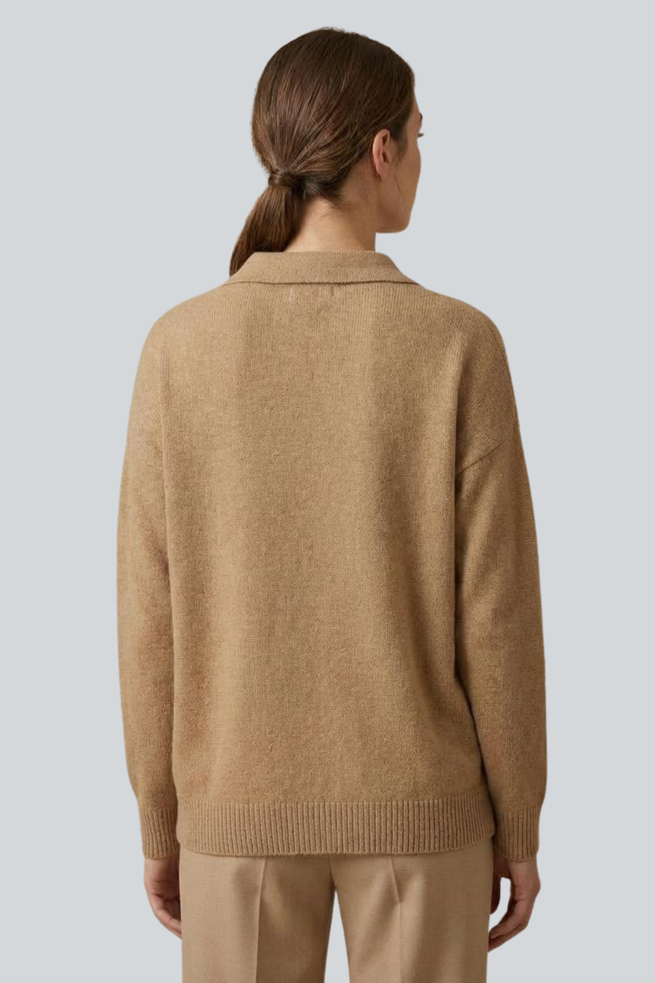 Maglia a polo in misto lana