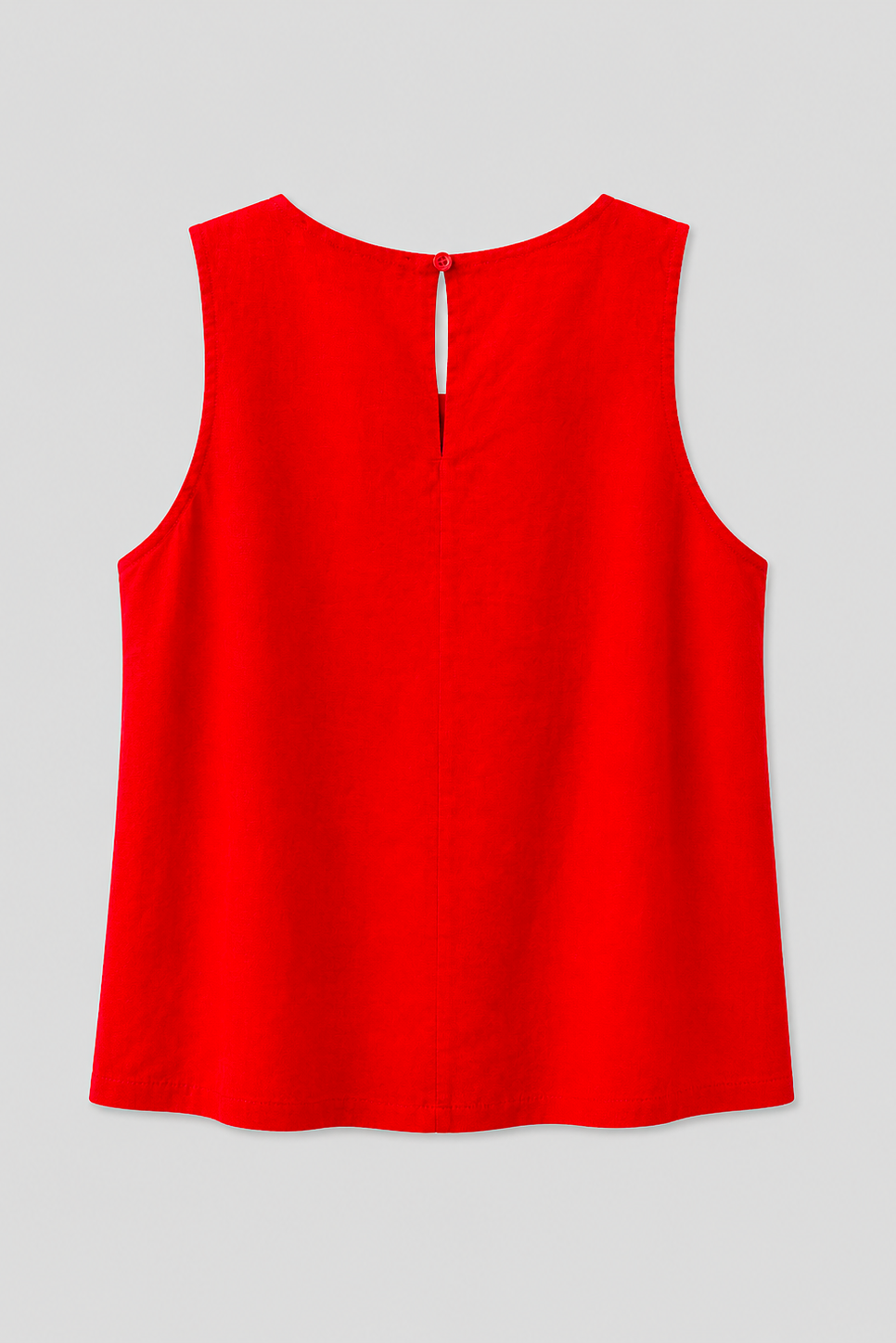 Top Smanicato in Misto Lino con Girocollo