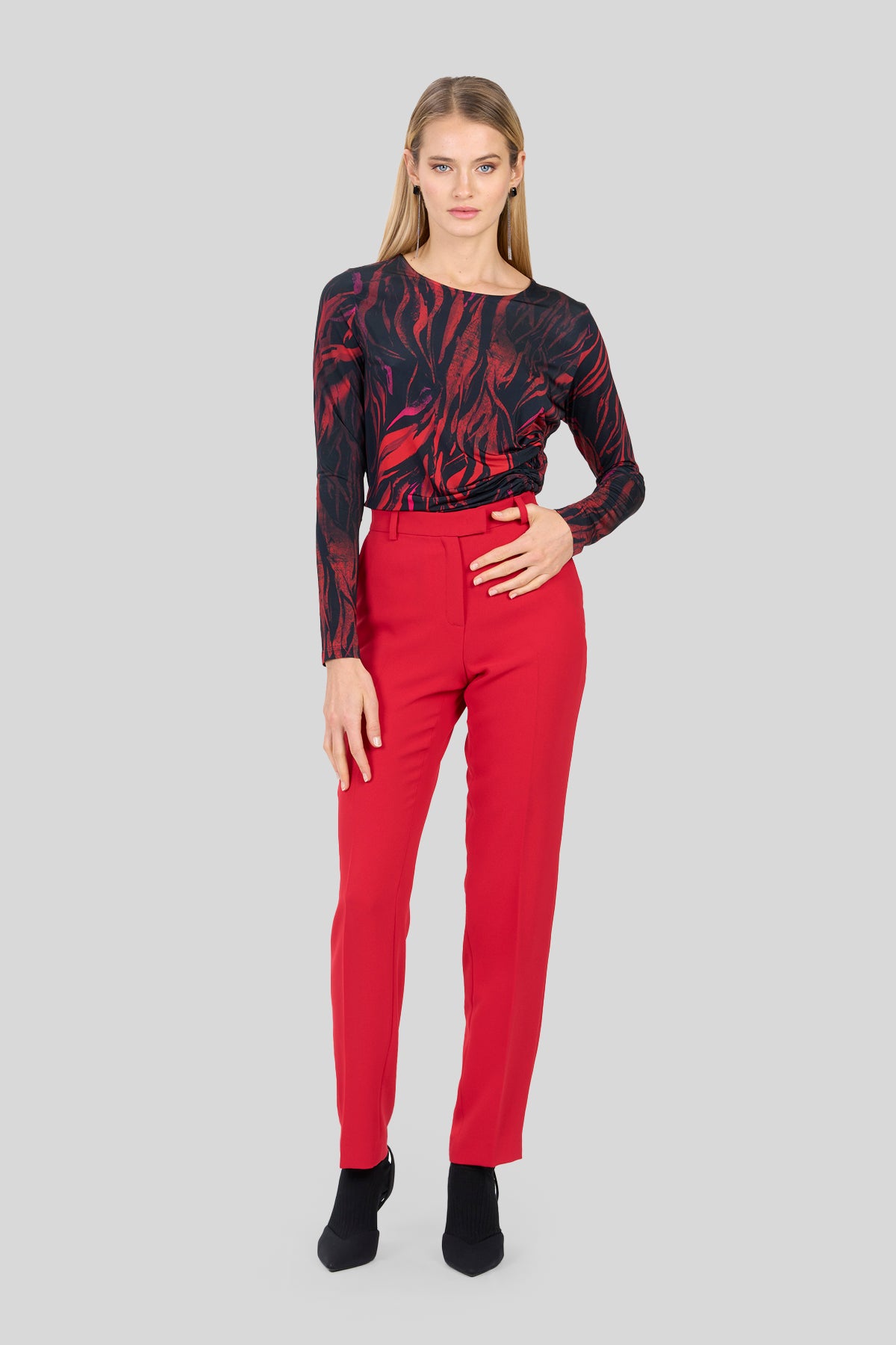 Blusa in jersey fantasia