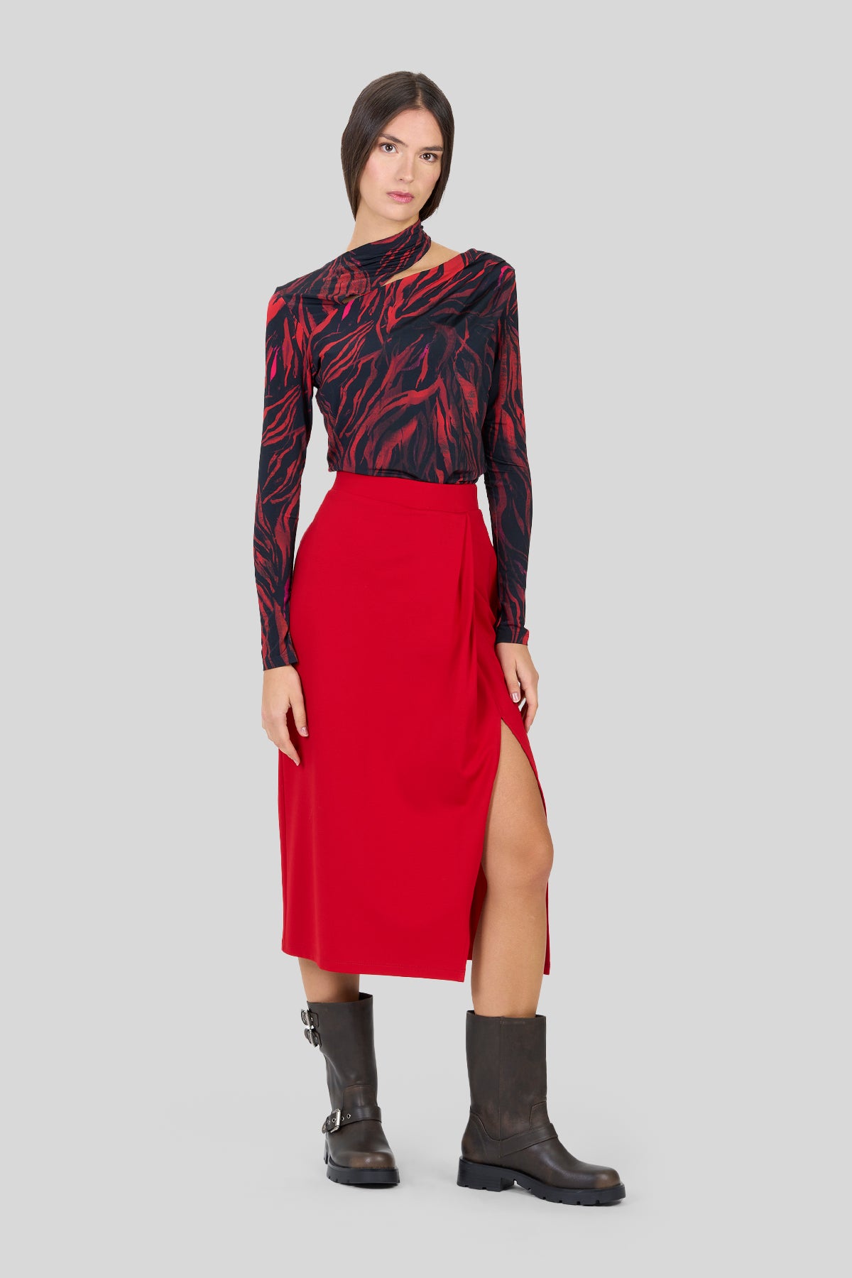 Blusa in jersey fantasia
