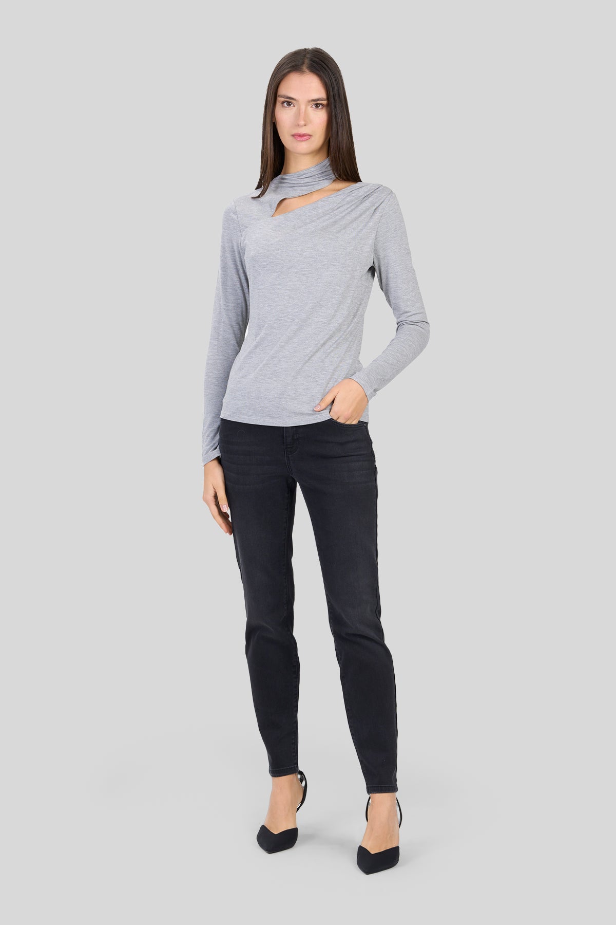 Blusa in jersey di viscosa stretch