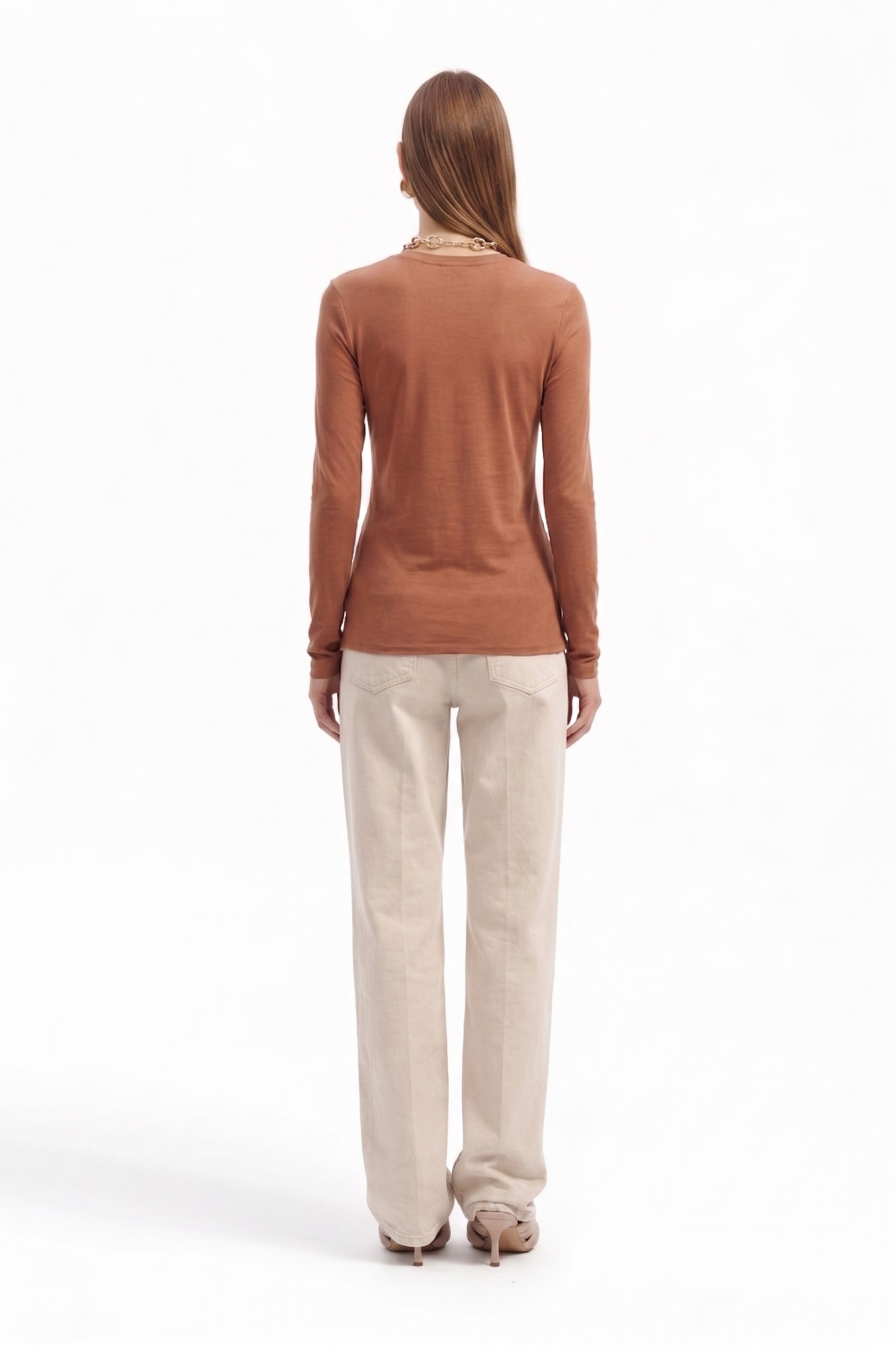 T-shirt a manica lunga con scollo rotondo