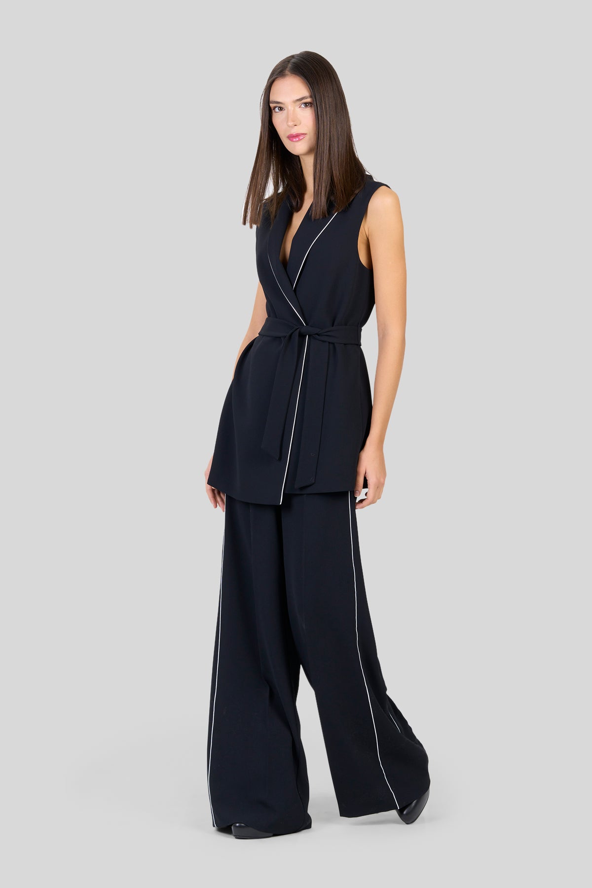Gilet lungo in crepe