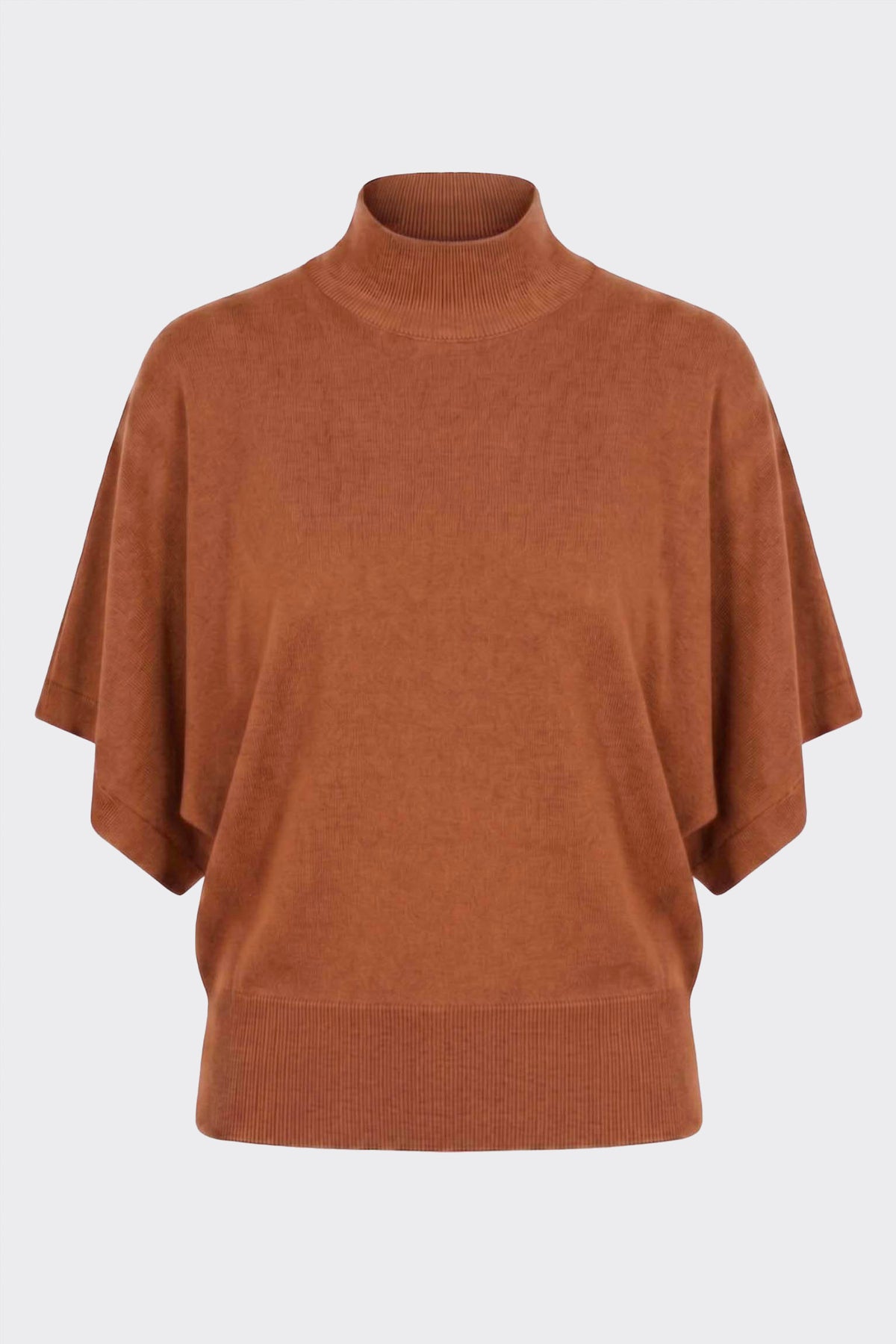 Blusa Collo Alto In Lana E Seta