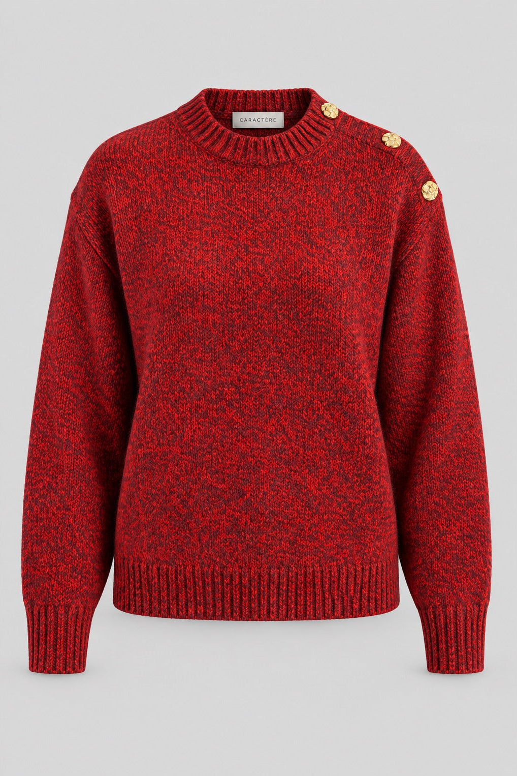 Maglia Girocollo Con Dettaglio Bottone in misto lana