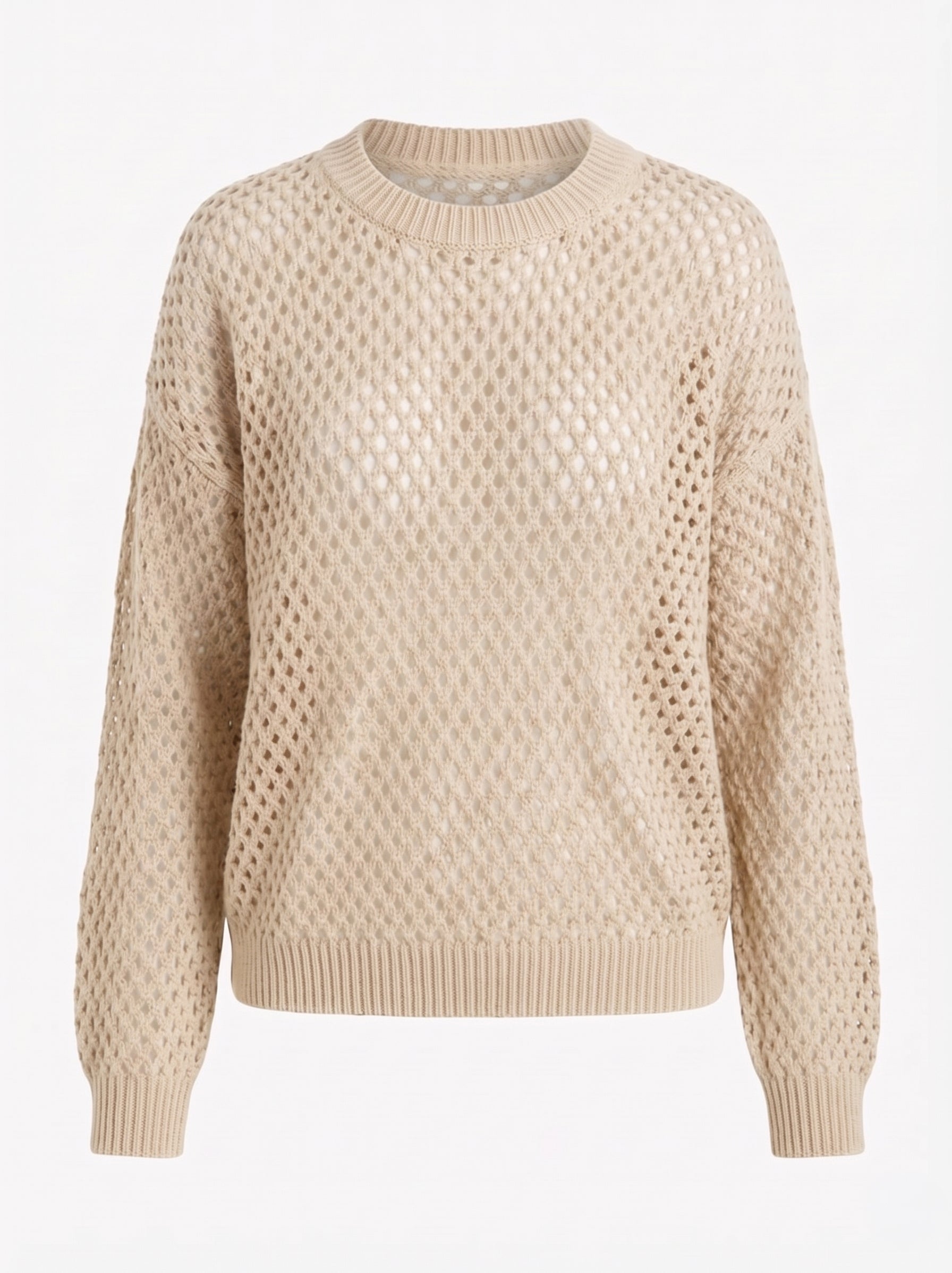 Maglia Traforata Girocollo in cotone morbido