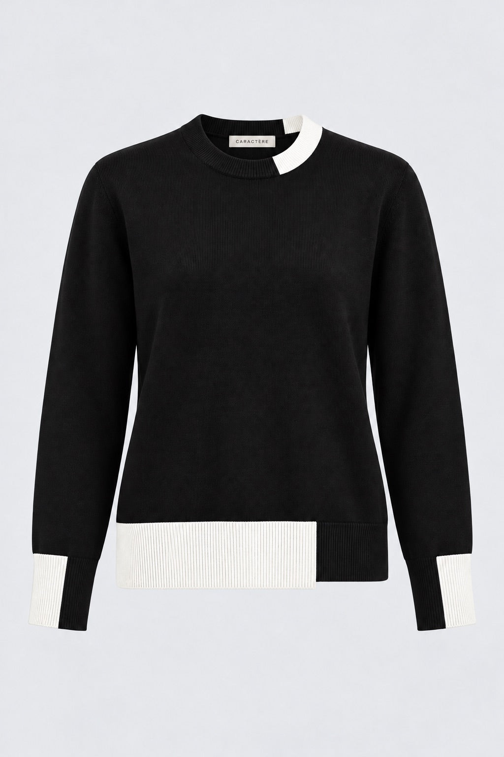 Maglione Girocollo Bicolore  Asimmetrico