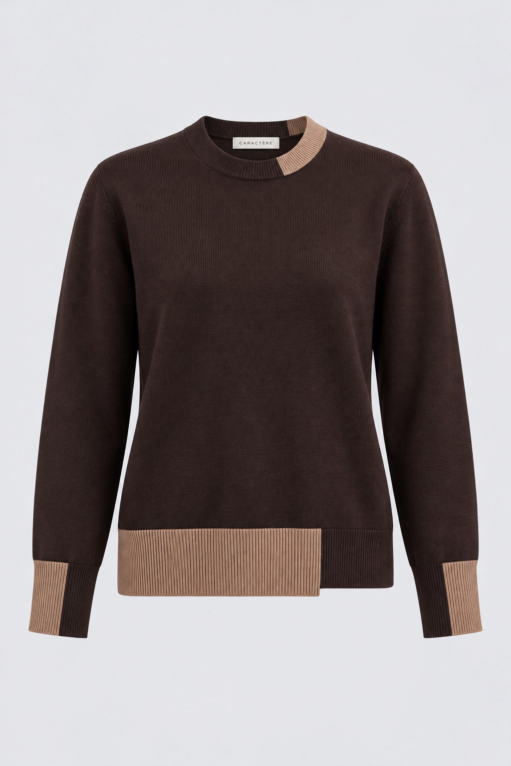 Maglione Girocollo Bicolore  Asimmetrico