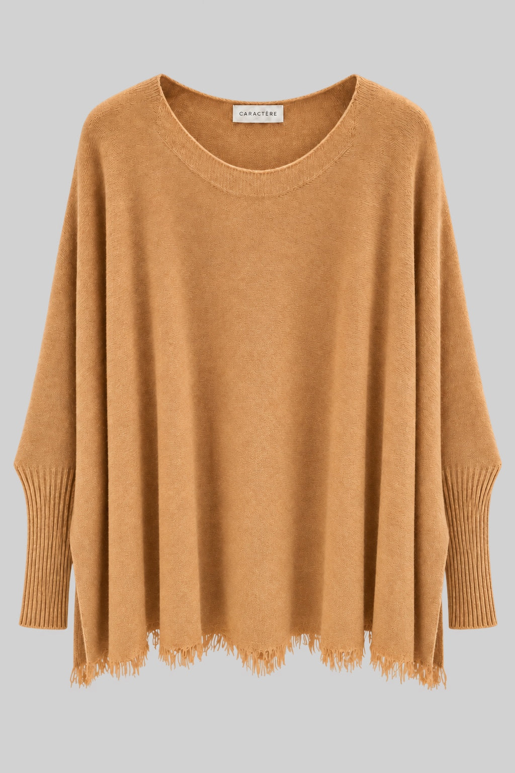 Maglione Donna Girocollo con Bordi Sfrangiati