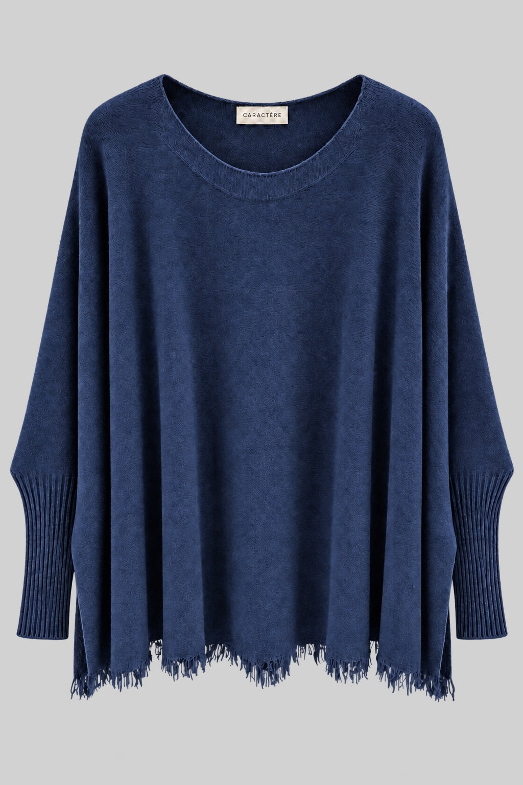 Maglione Donna Girocollo con Bordi Sfrangiati