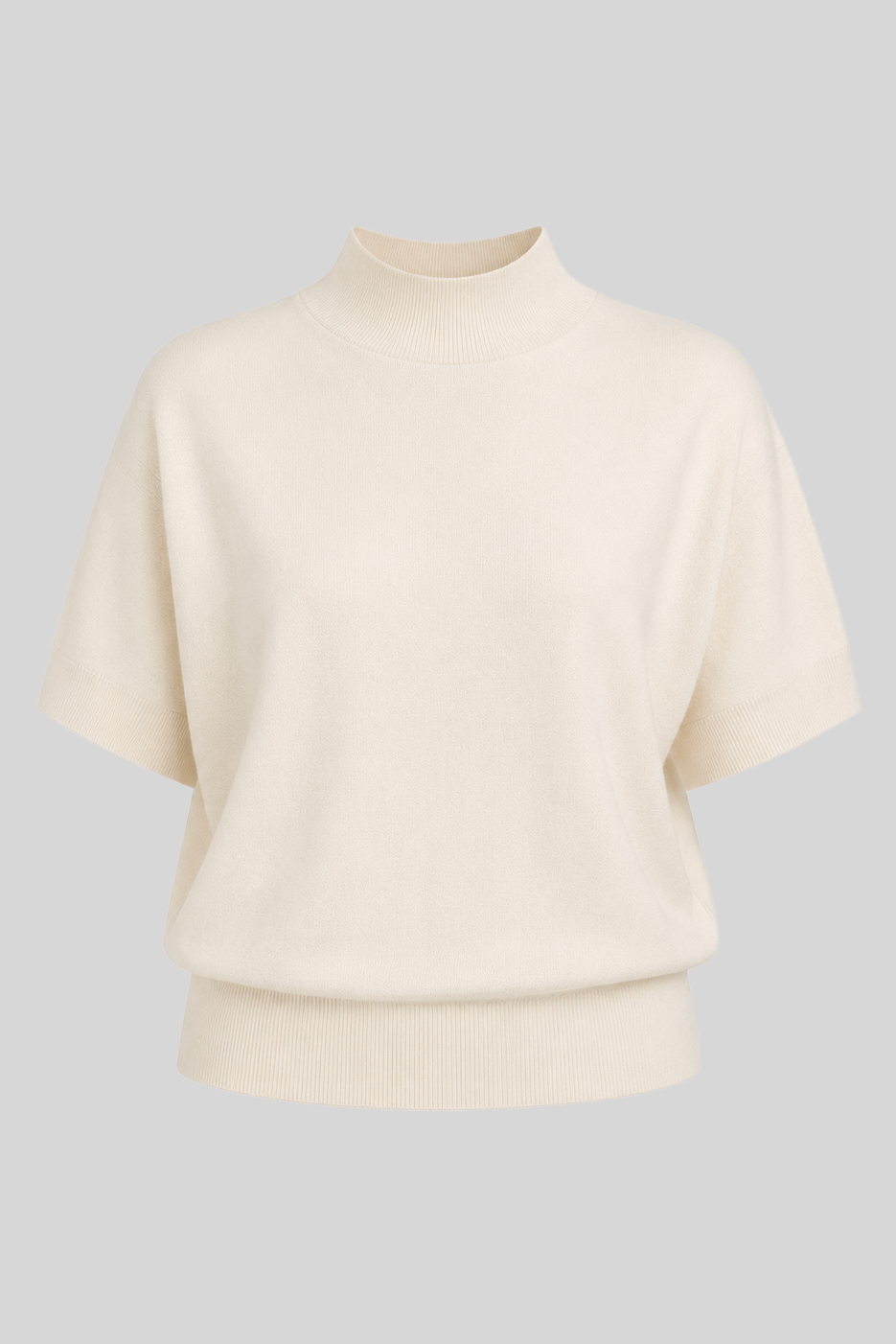 Maglia Dolcevita Manica Corta in Maglia Fine