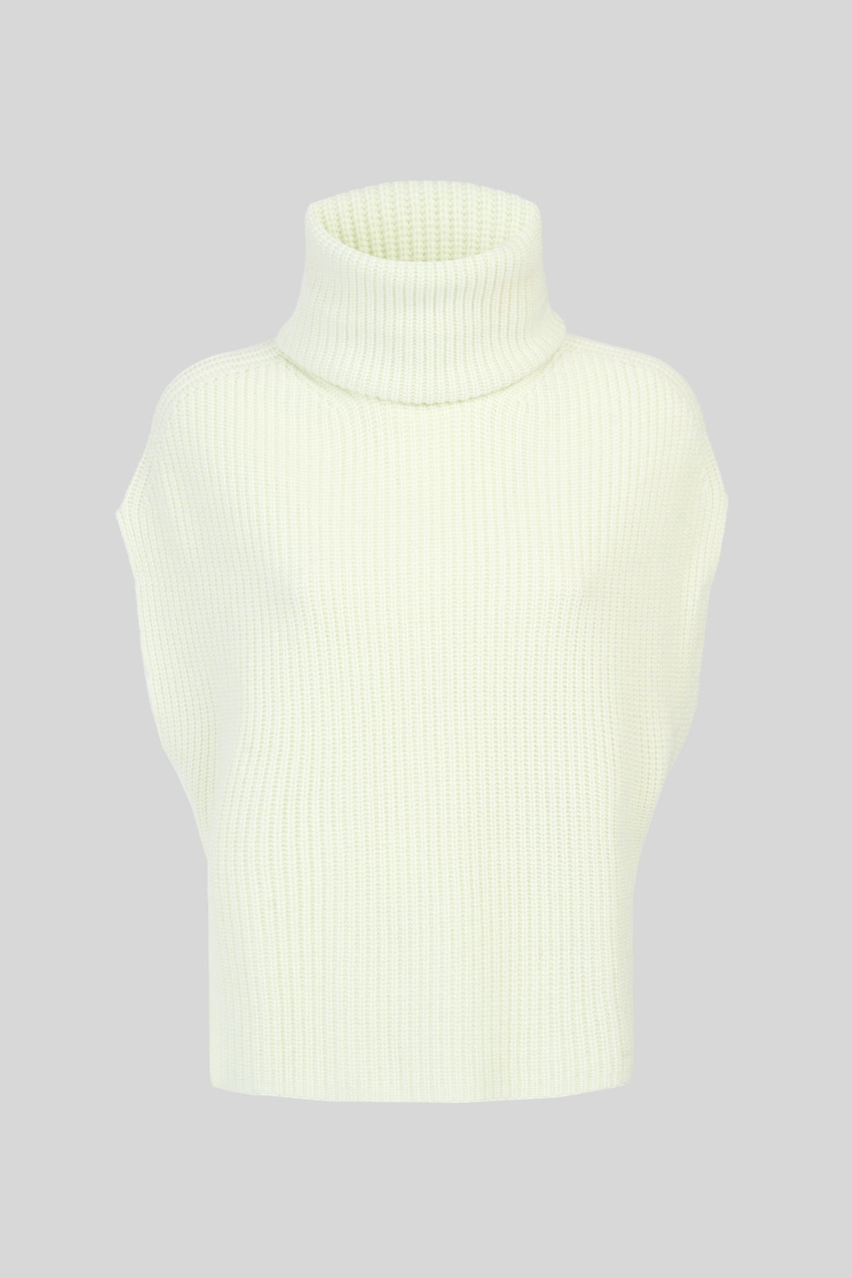 Gilet corto a coste con collo alto