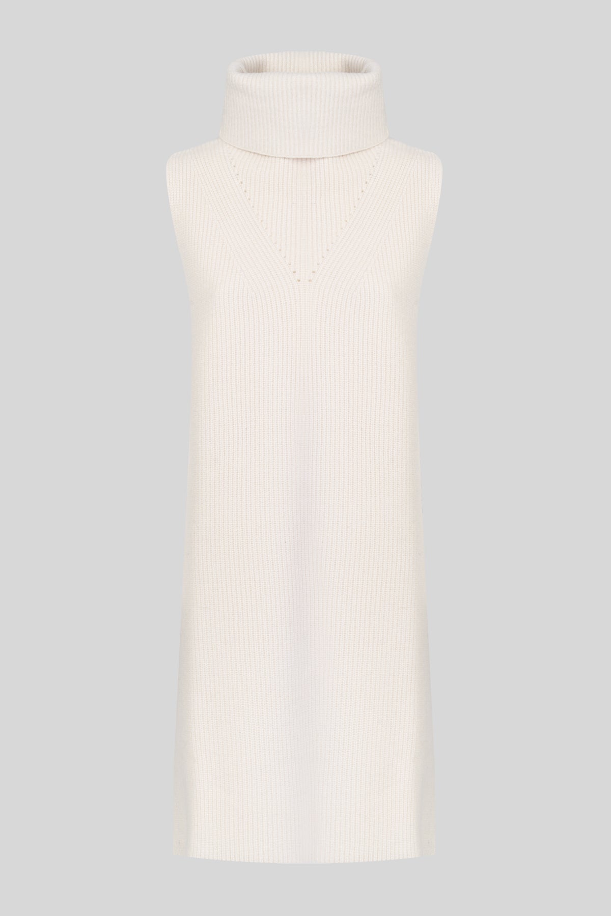 Gilet a coste con collo alto