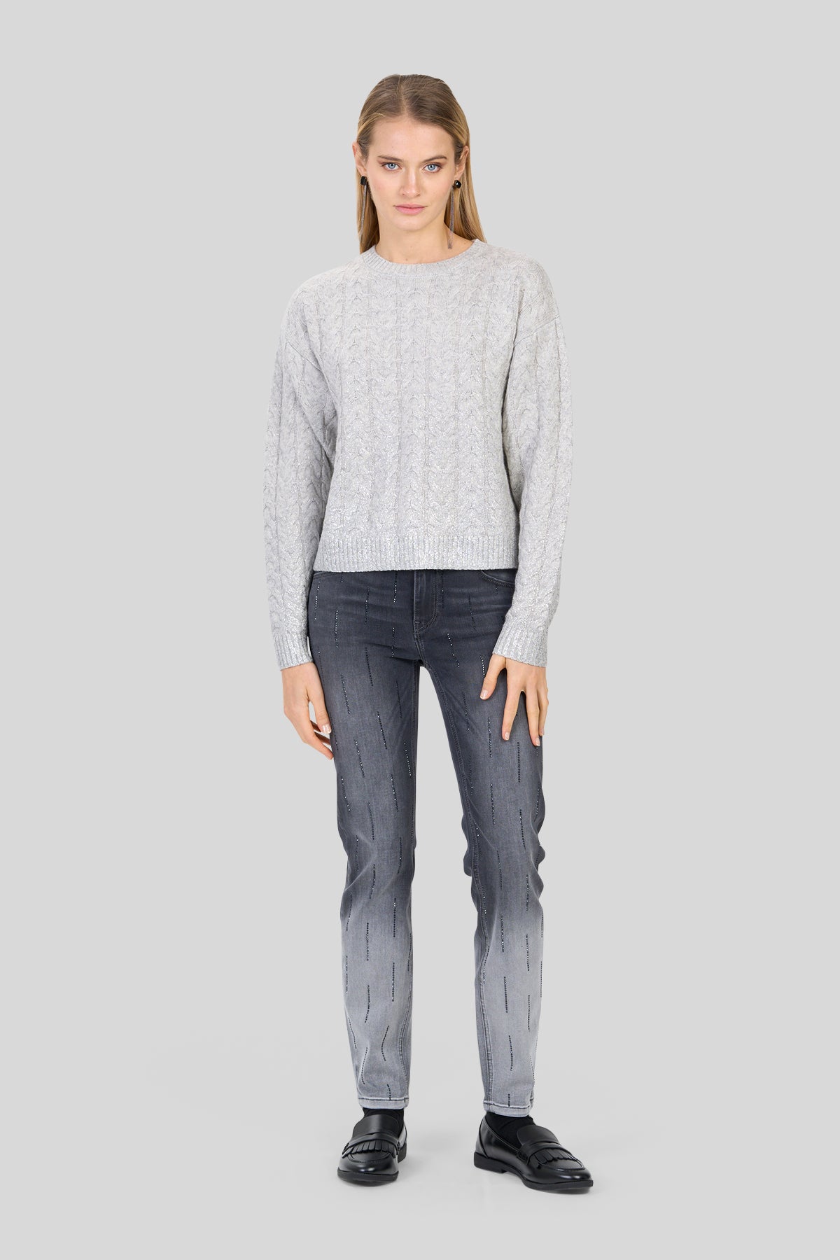 Maglia girocollo con lamina