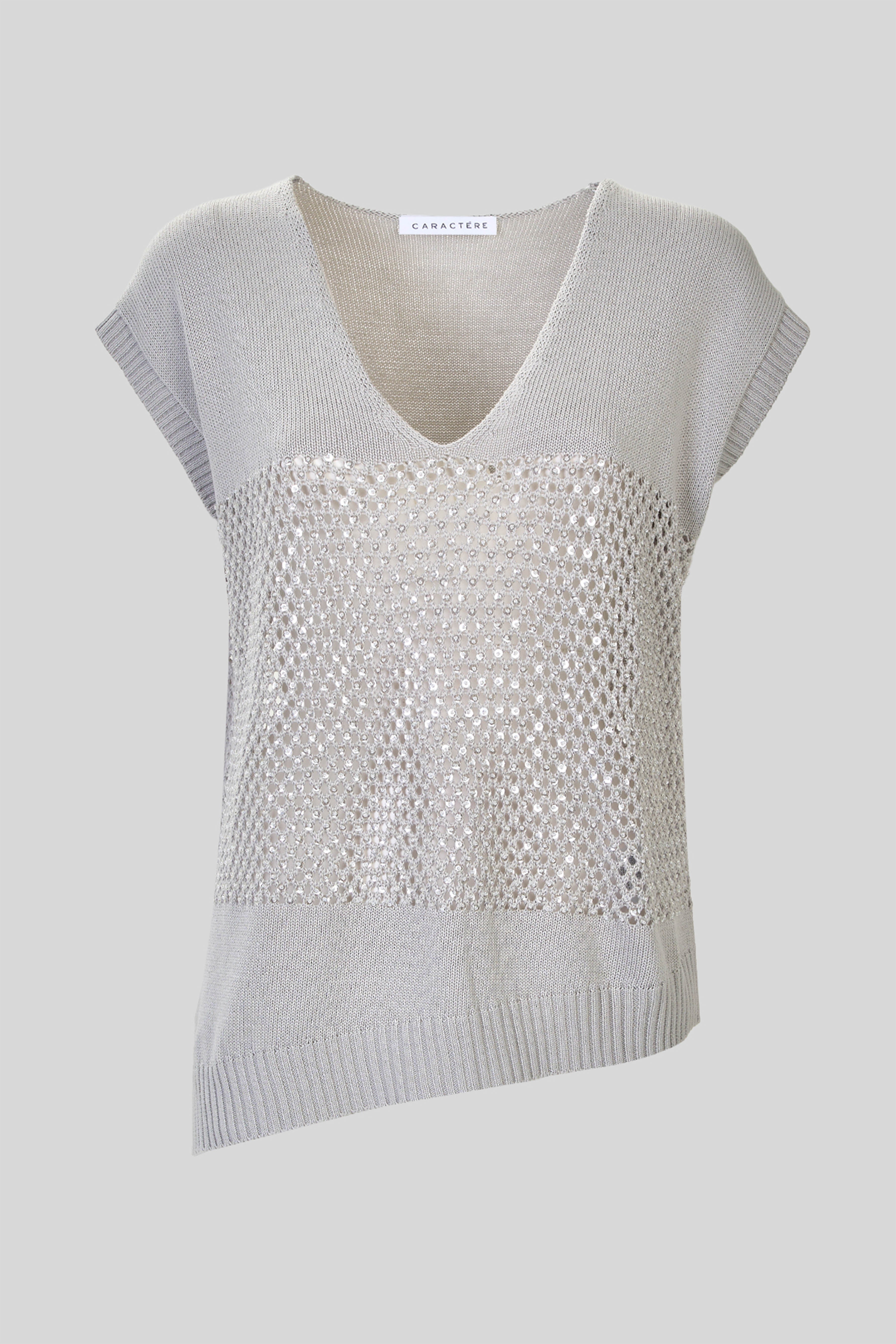 T-shirt in cotone con scollo a V