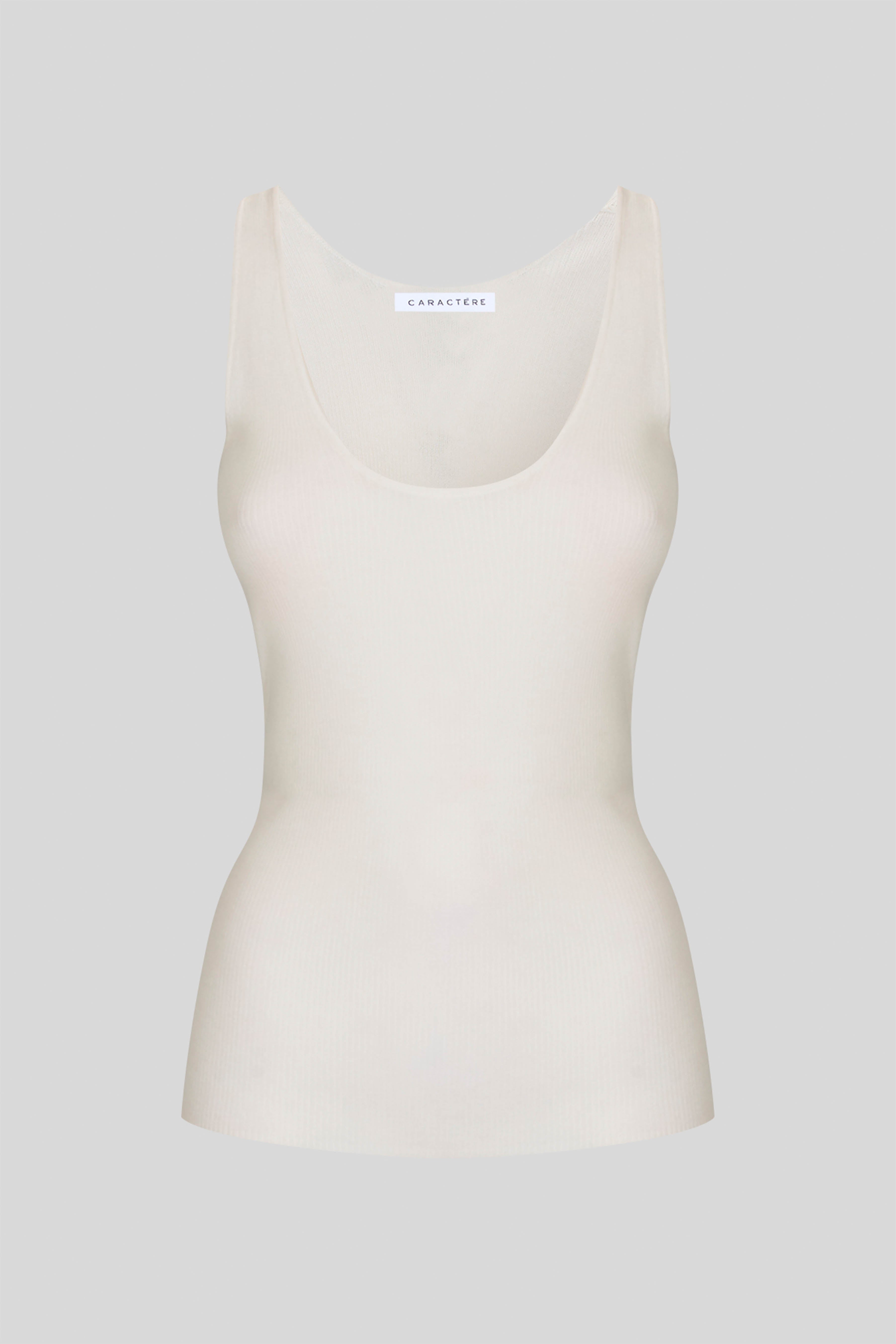 Ribbed viscose tank top