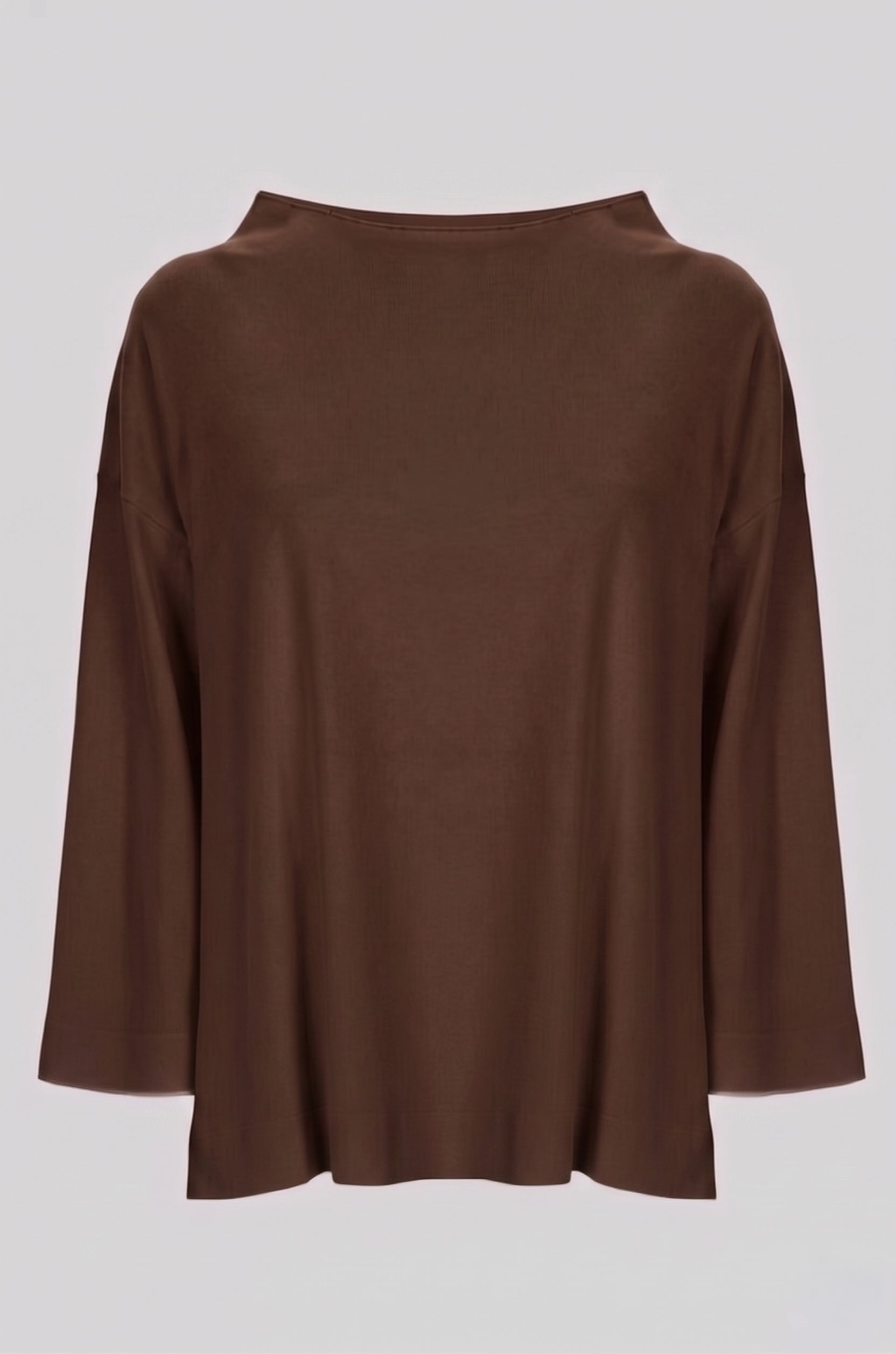 Top oversize con collo a barchetta
