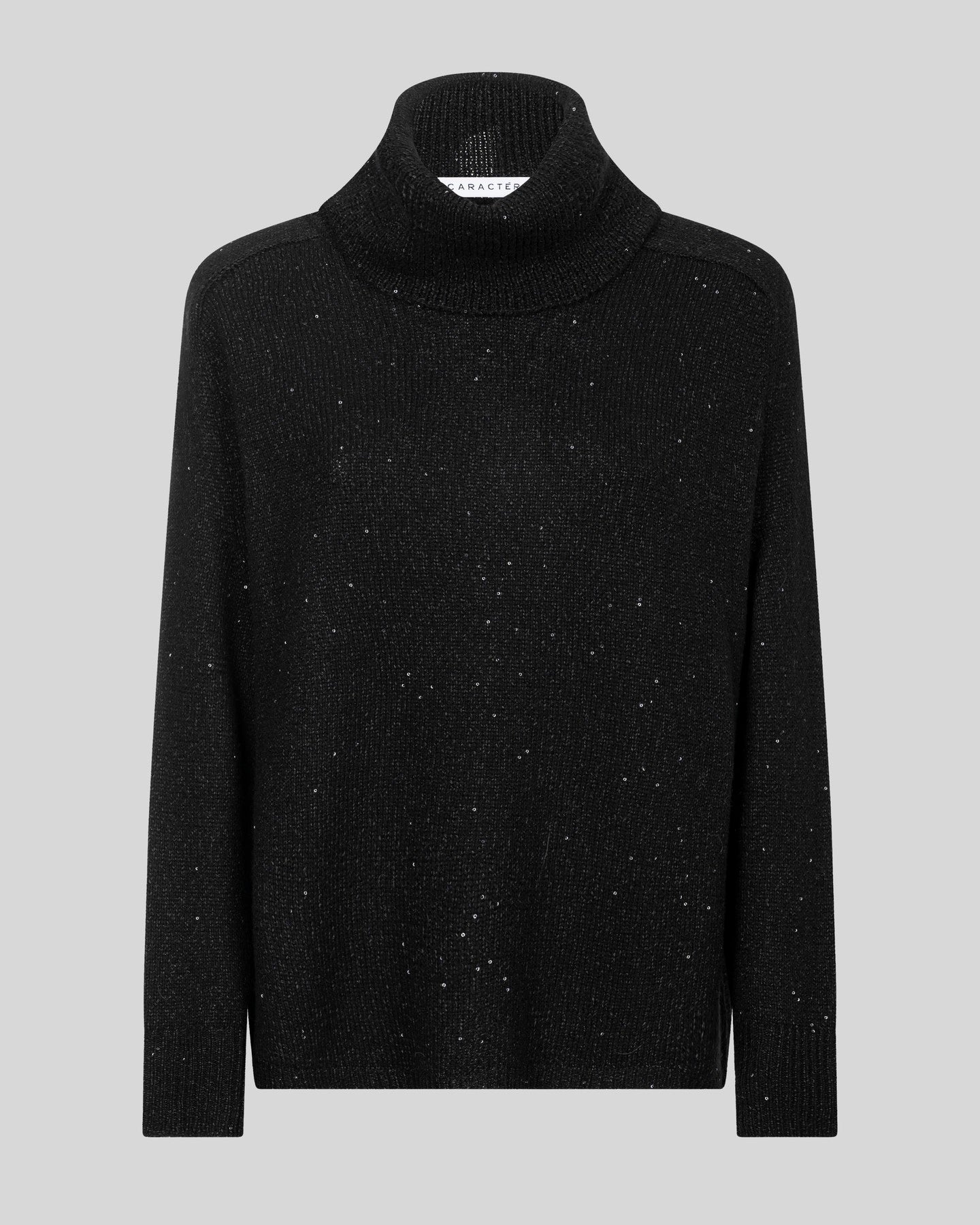 Maglia a collo alto con micro paillettes