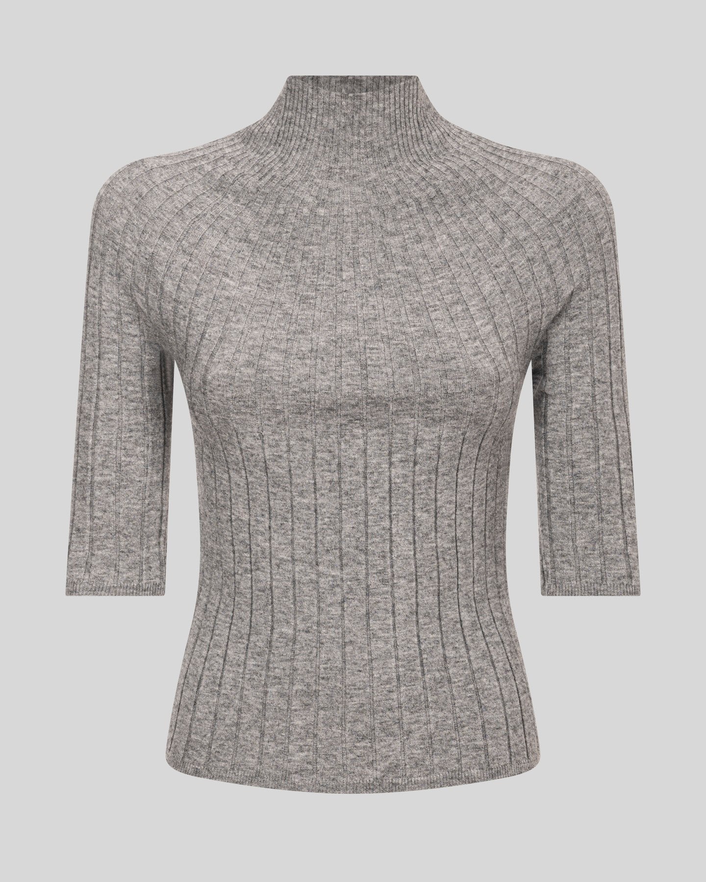 Maglia a coste con manica al gomito