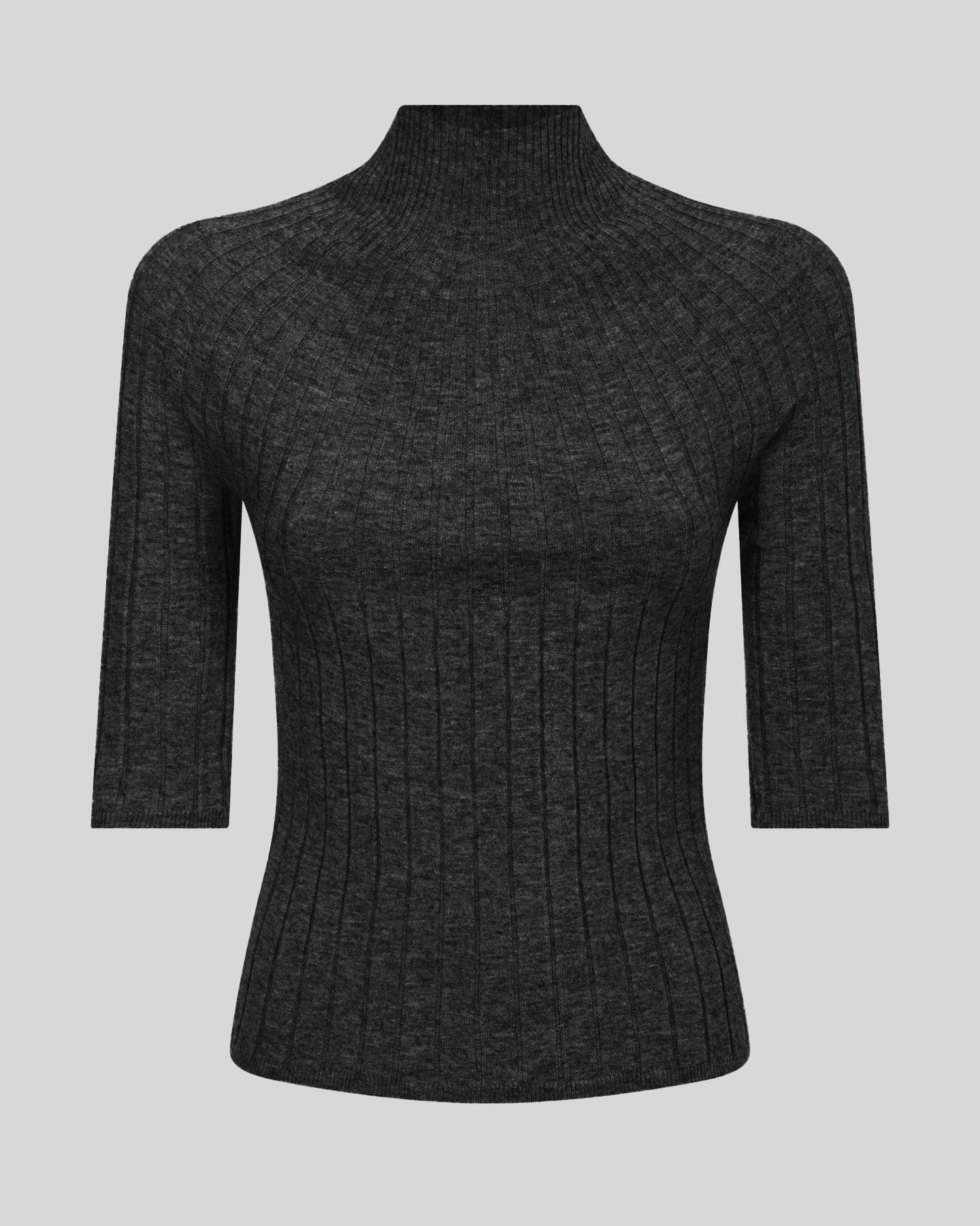 Maglia a coste con manica al gomito