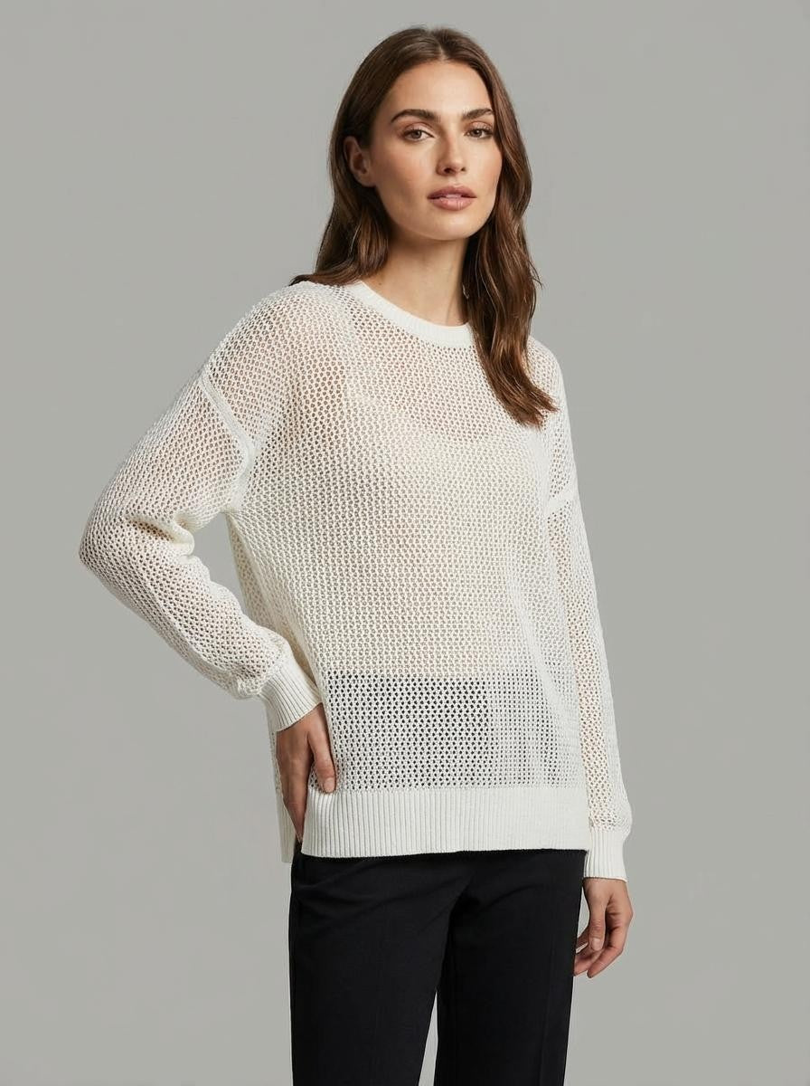 Maglia traforata in misto lana