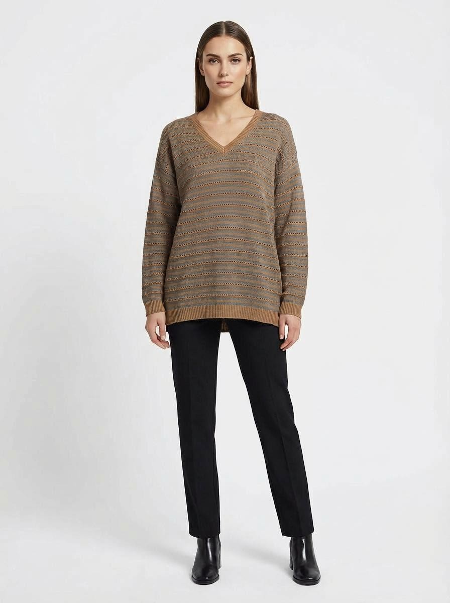 Maglia a Righe scollo a V