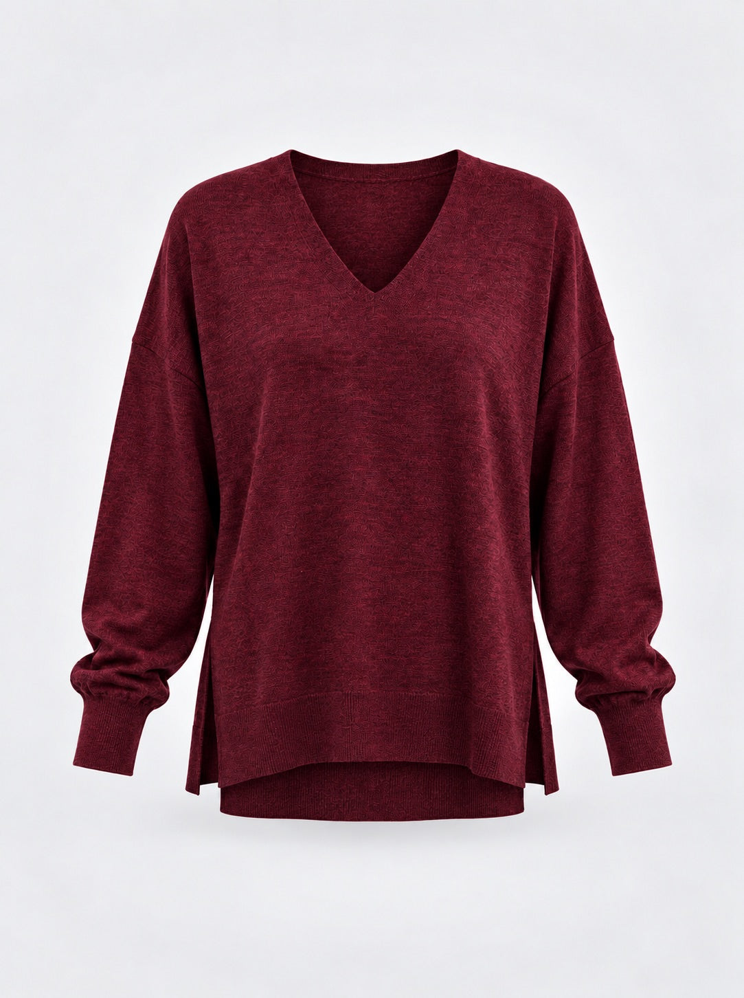 Maglia con scollo a V  in misto seta e lana
