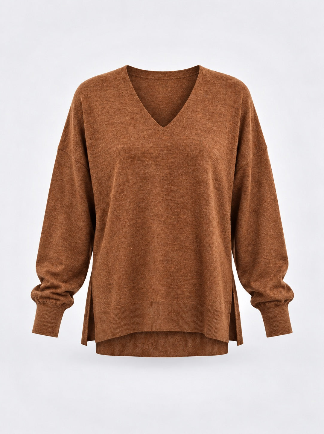 Maglia con scollo a V  in misto seta e lana