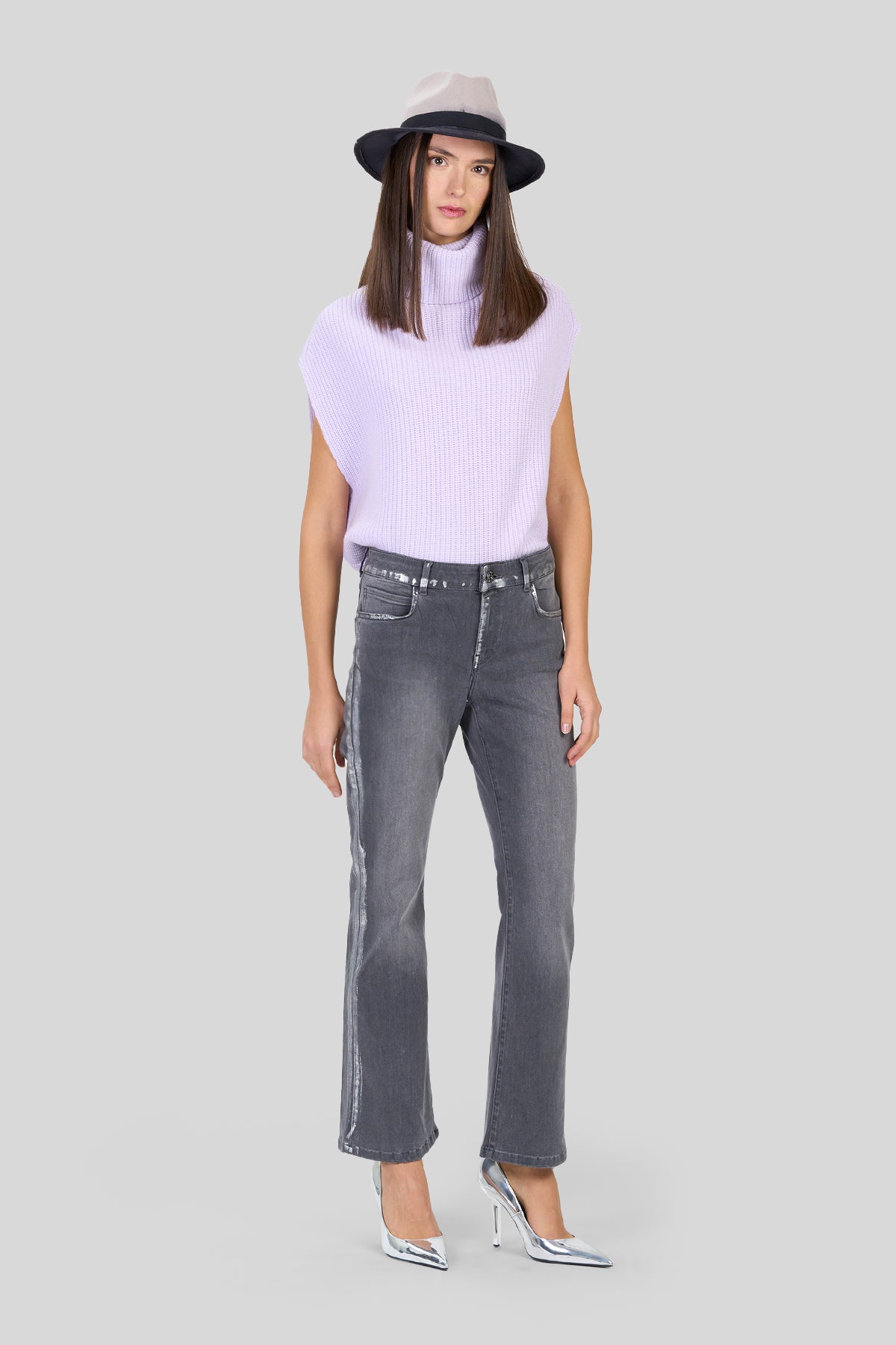 Jeans trumpet effetto spalmato