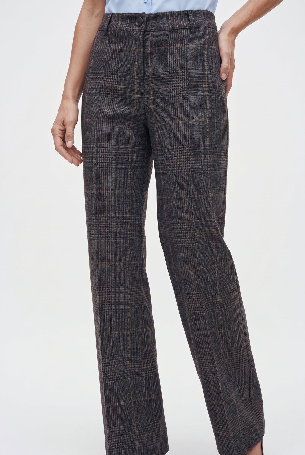 Pantalone Dritto In Tela Stretch Fantasia