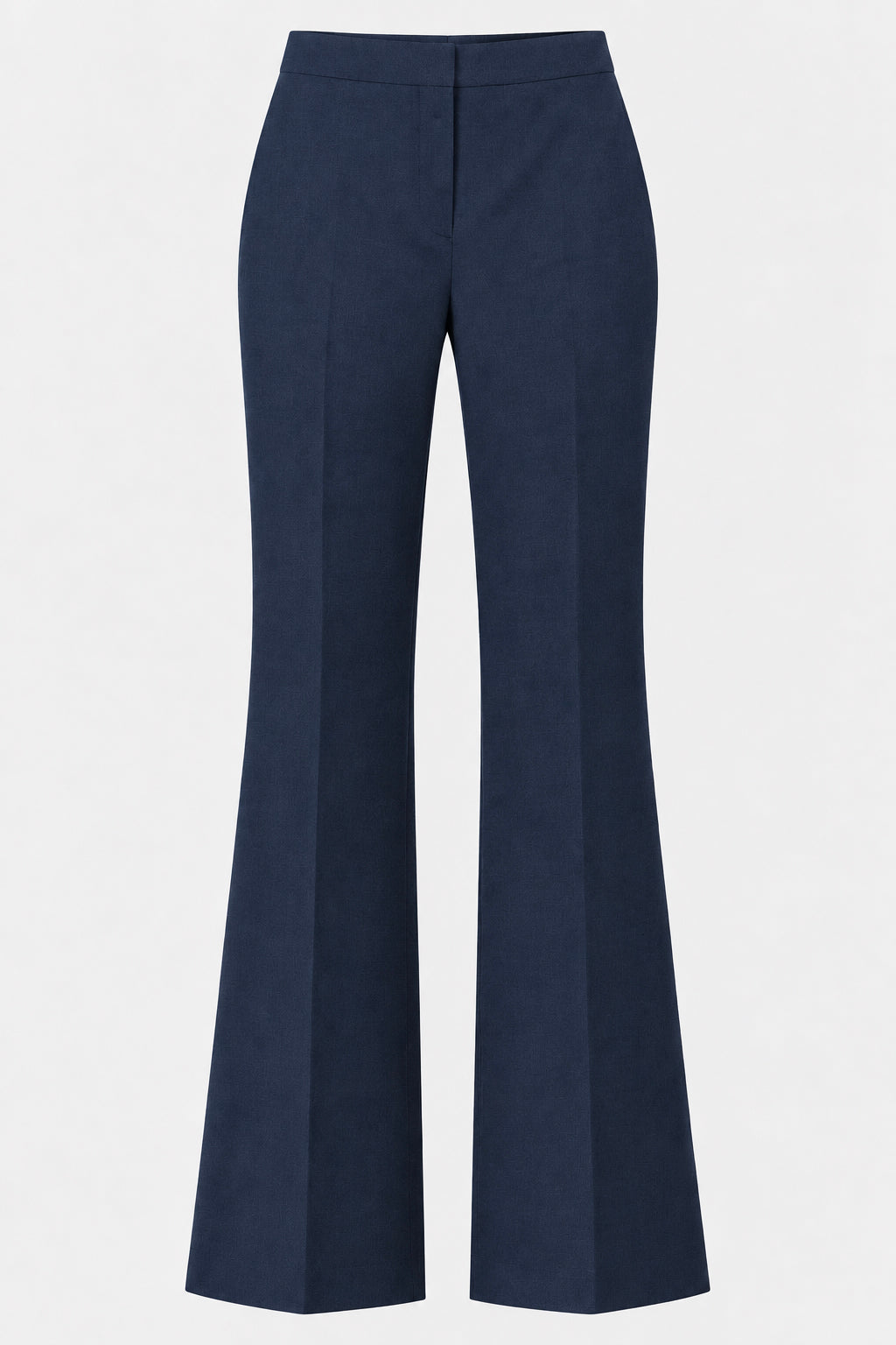 Tailleur in Tela Stretch Giacca Monopetto e Pantalone a Gamba Ampia Blu