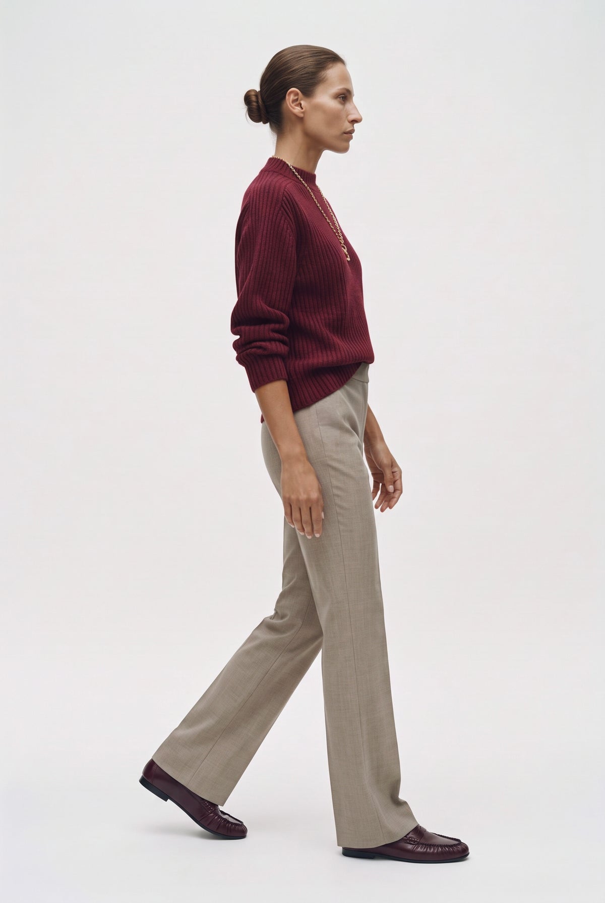 Pantalone Flare In Misto Lana Stretch