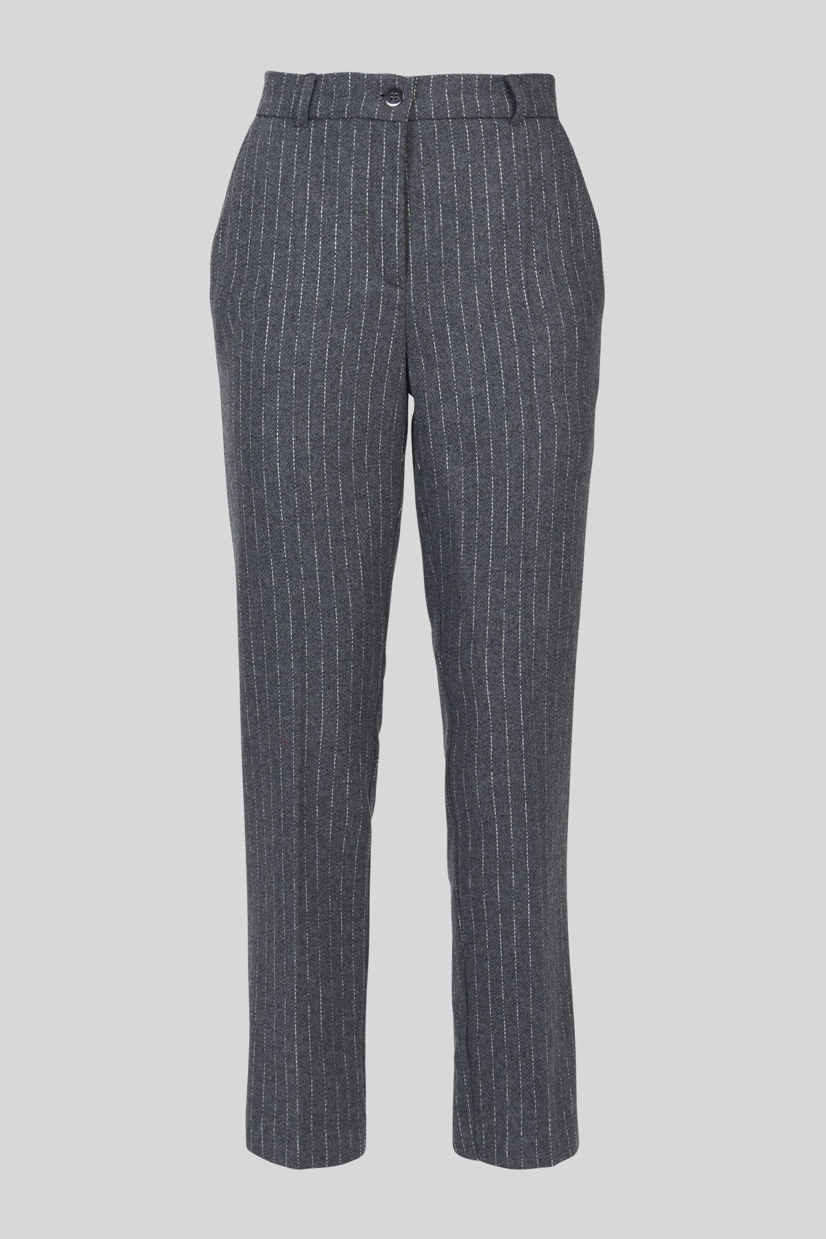 Pantalone in flanella gessata lurex