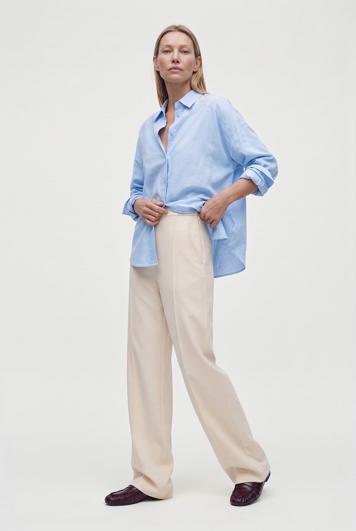 Pantalone Palazzo in Crepe dalla Linea Fluida