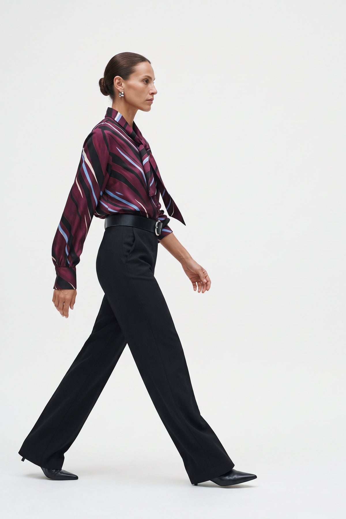 Pantaloni Donna Eleganti in Crepe Gamba Ampia