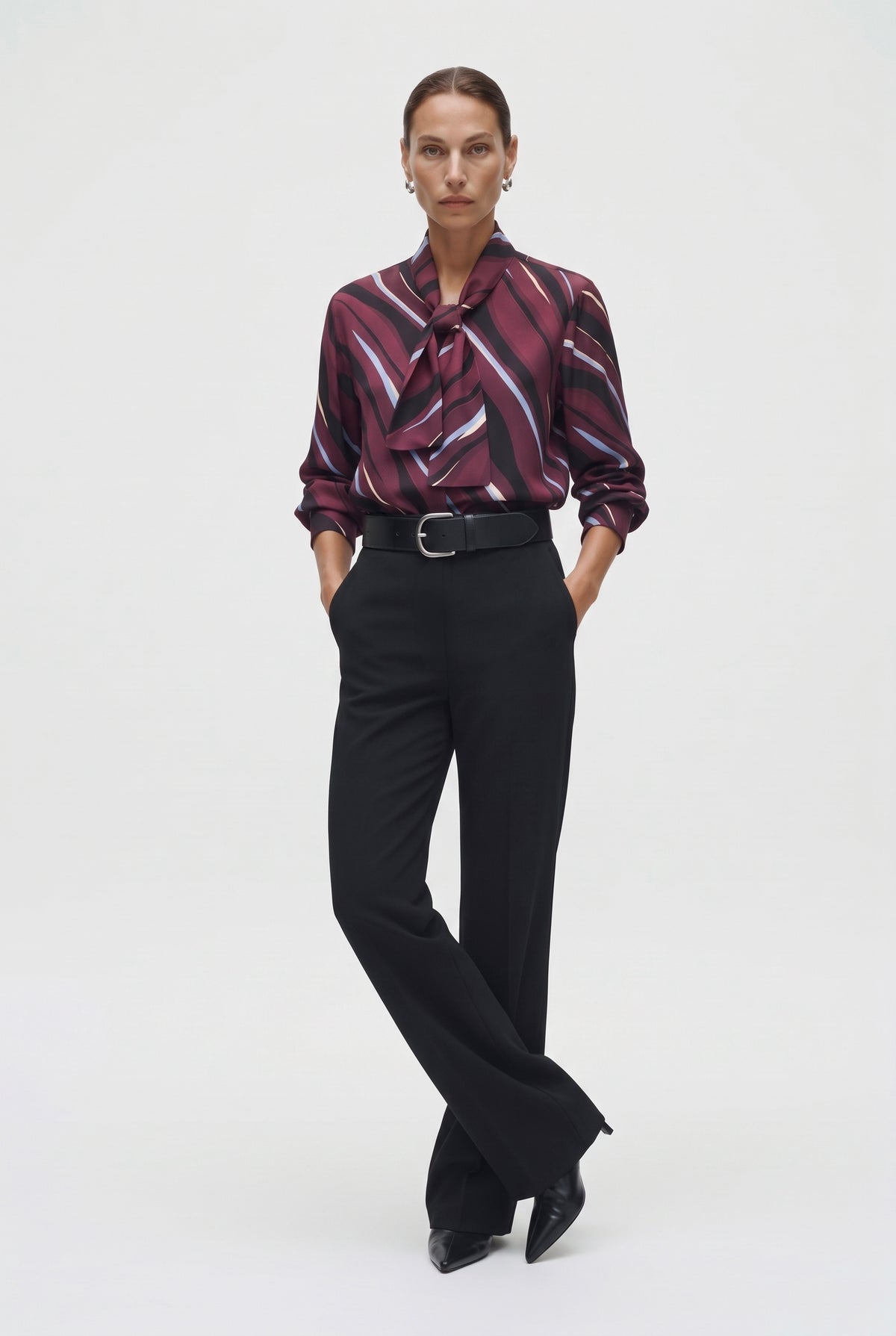 Pantaloni Donna Eleganti in Crepe Gamba Ampia