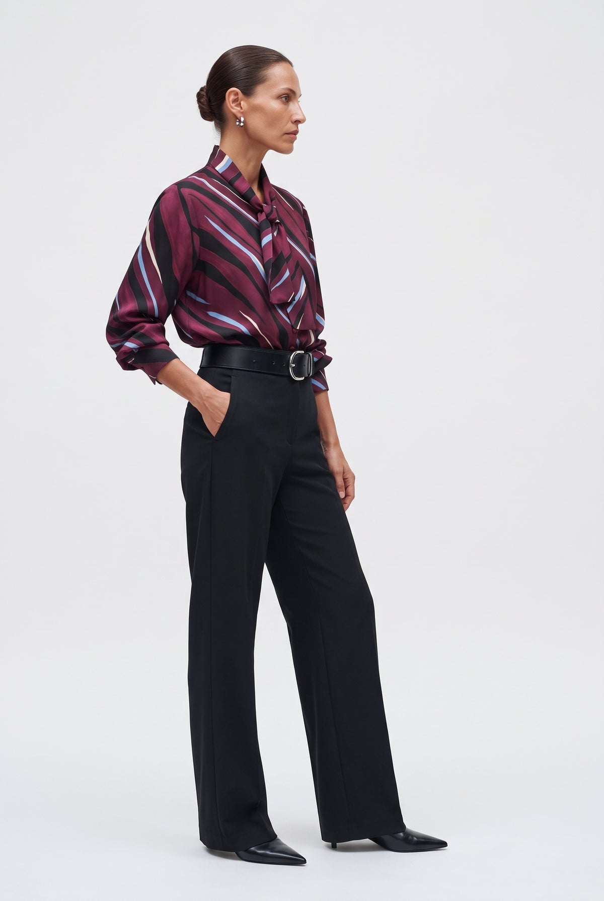 Pantaloni Donna Eleganti in Crepe Gamba Ampia