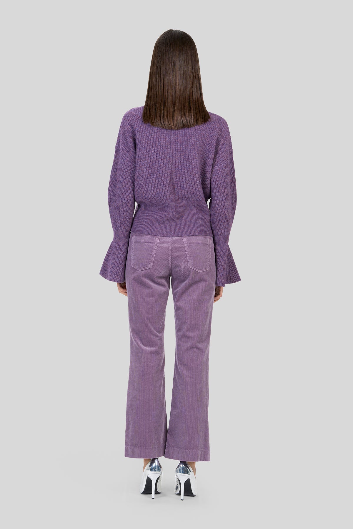 Pantaloni trumpet in velluto