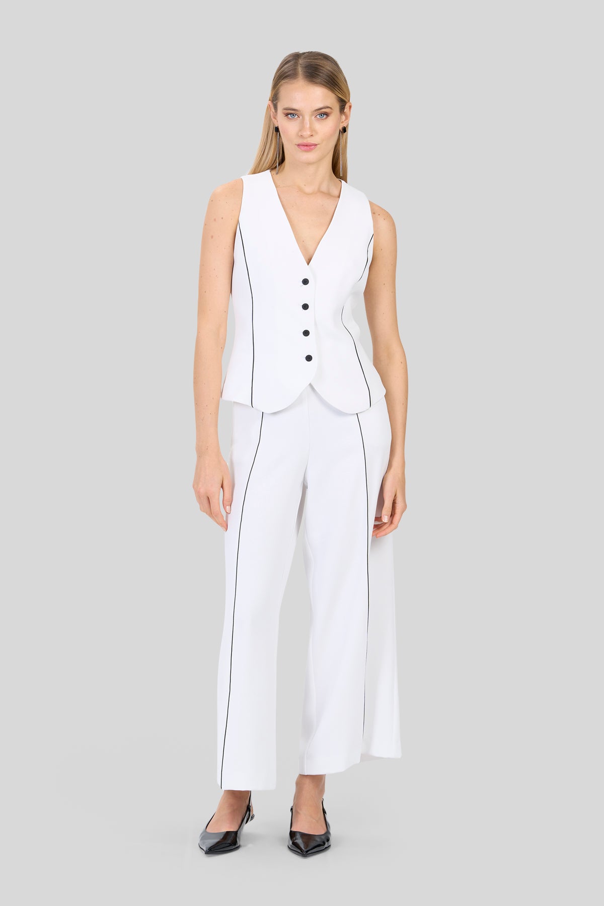 Pantalone cropped in crepe