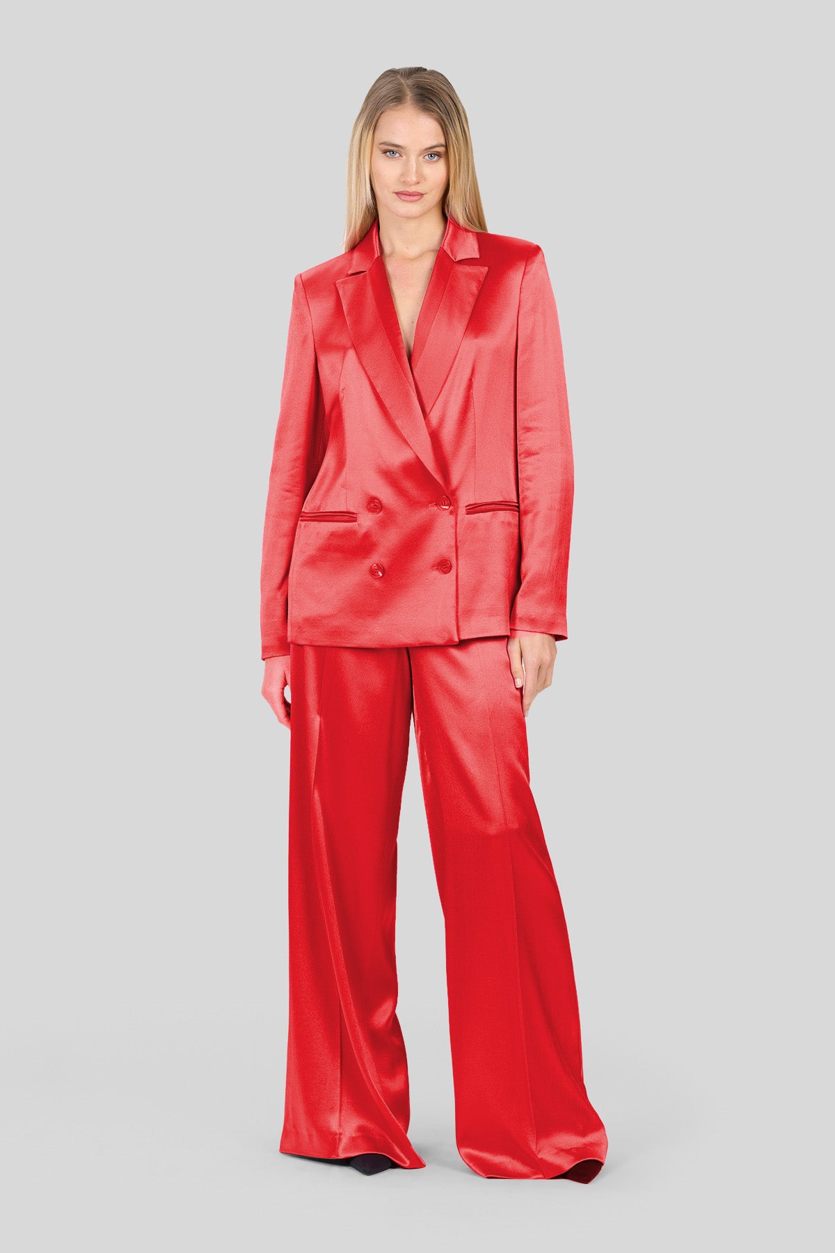 Pantalone ampio in raso stretch