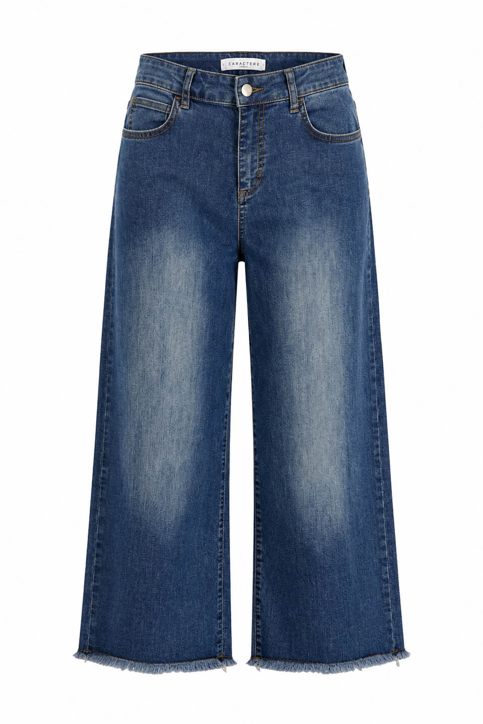 Jeans Cropped a Gamba Ampia in Denim